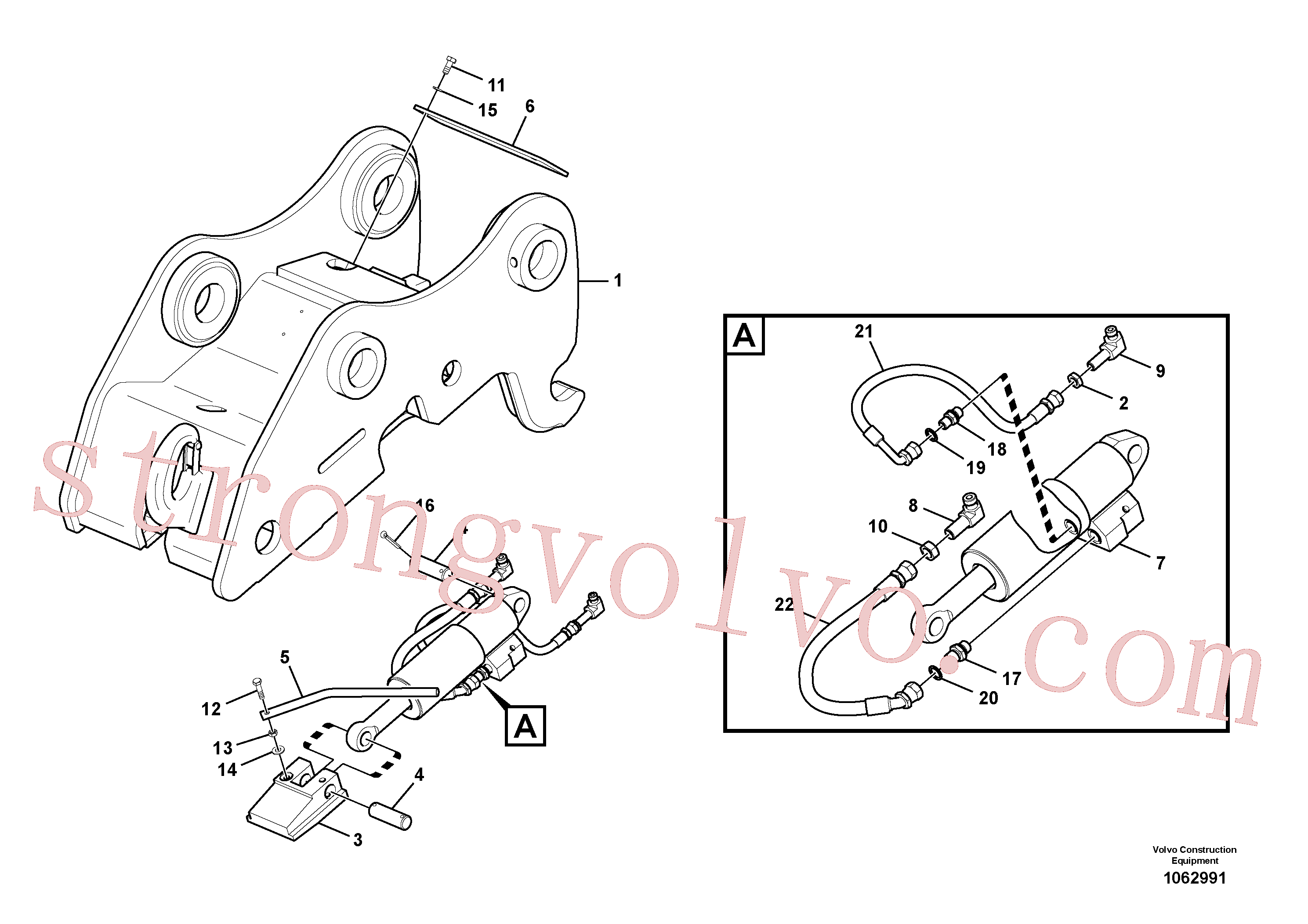 VOE14884832 Volvo Suporte de acoplamento, QuickFit(1062991 Montagem)