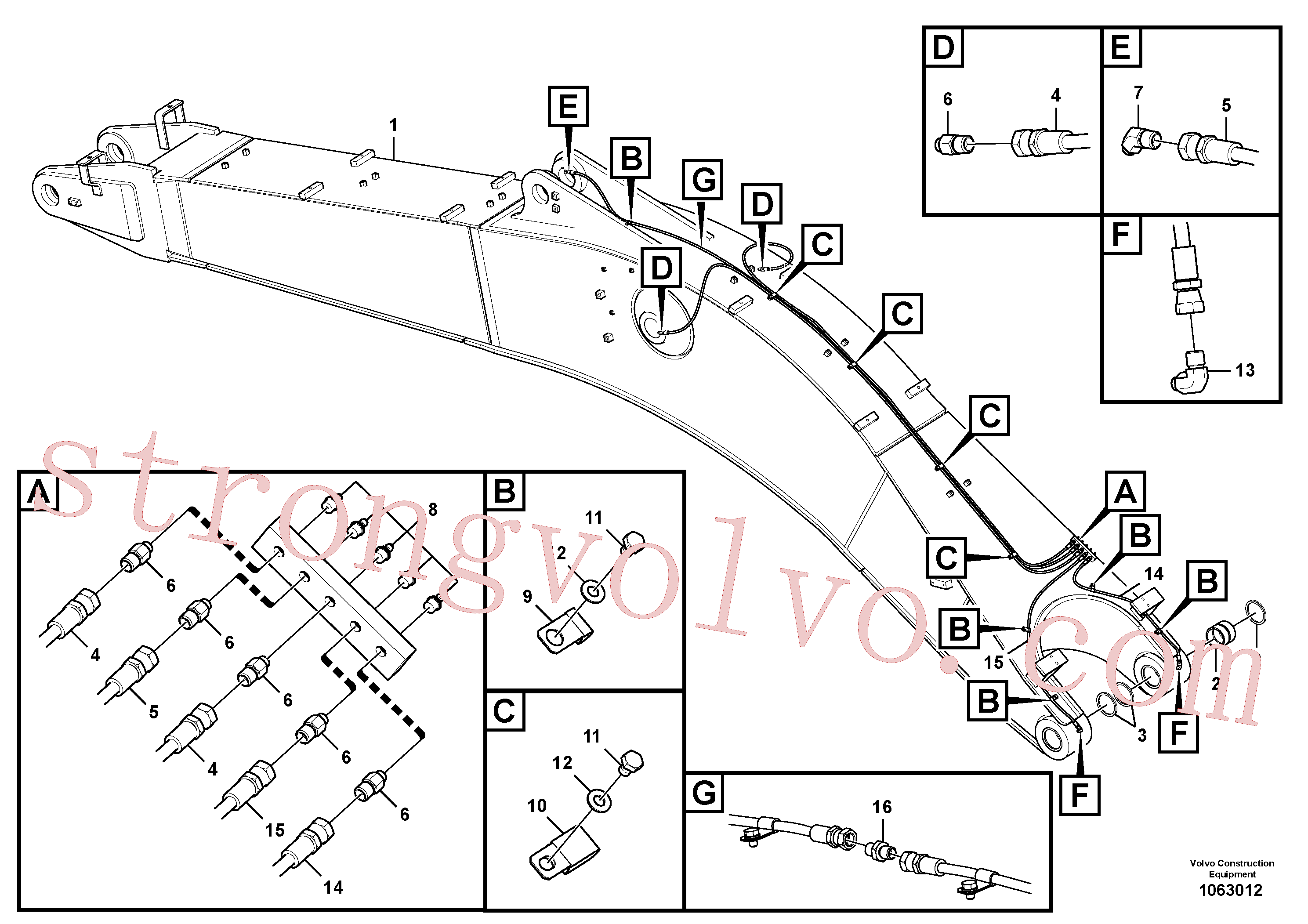Volvo VOE14624035 Lança Volvo Acessórios para escavadeira
