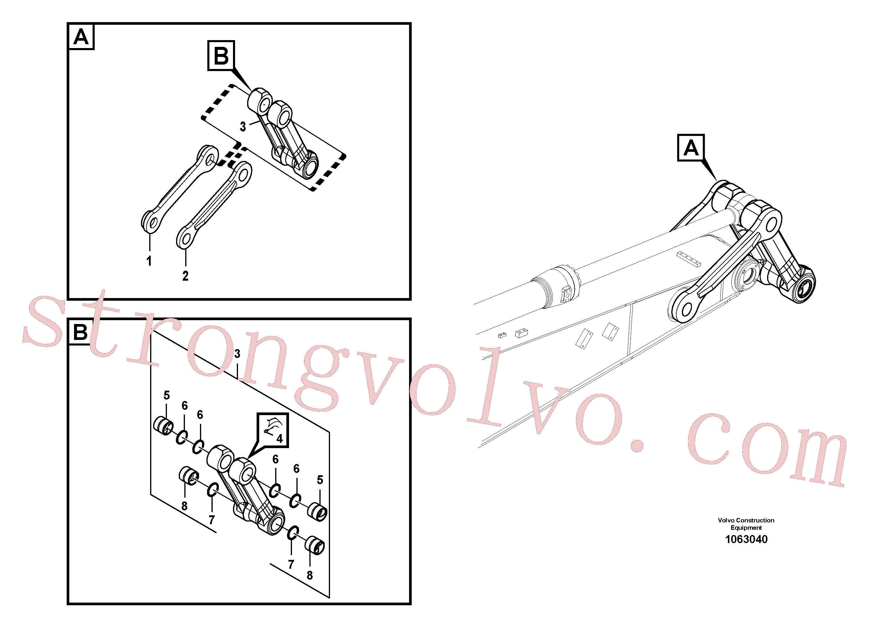 China Made VOE14611934 Biela Volvo Acessórios para escavadeira