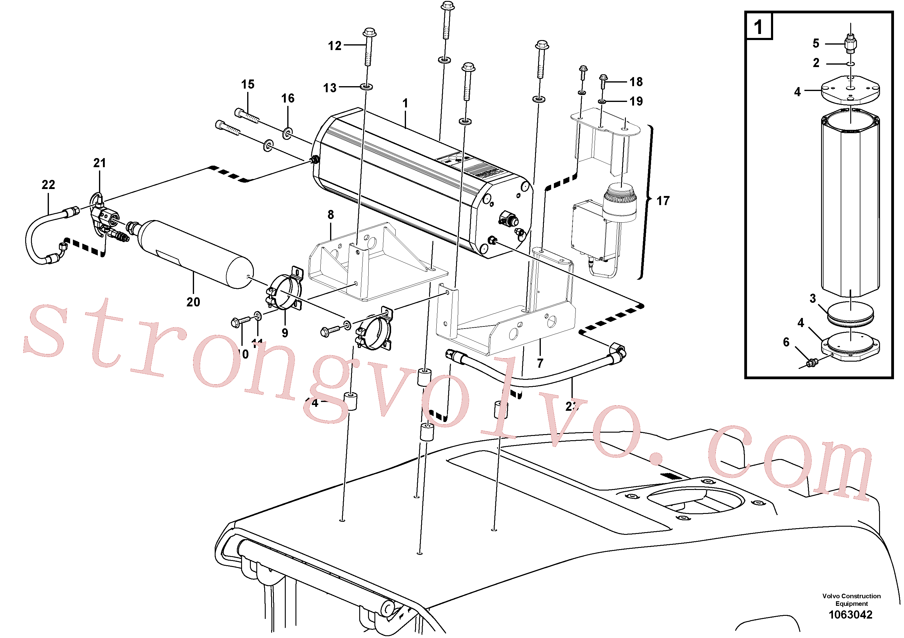 VOE984086 Volvo Sistema de extinção(1063042 Montagem)