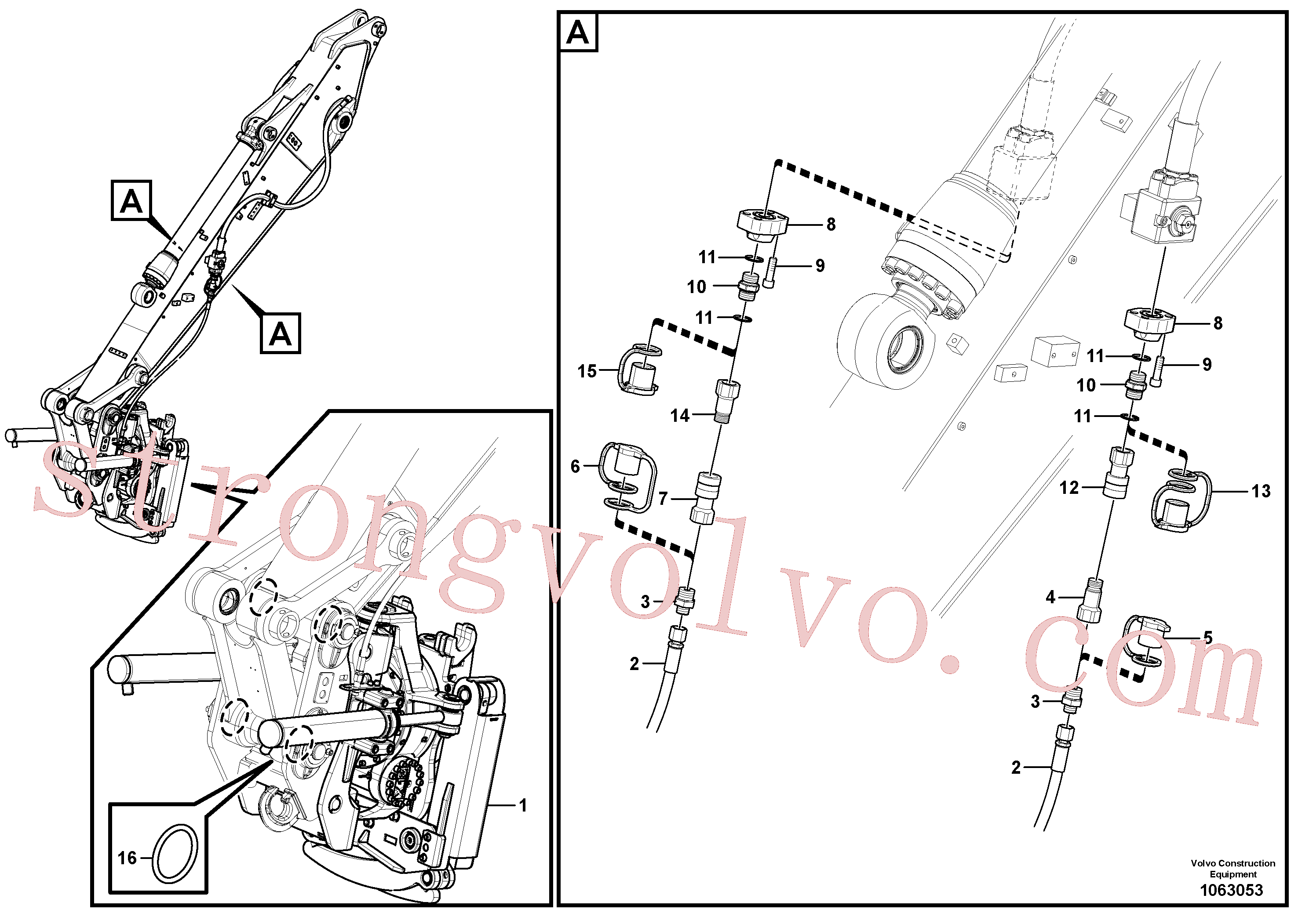 VOE11306032 Volvo Conjunto de rotação-inclinação(1063053 Montagem)