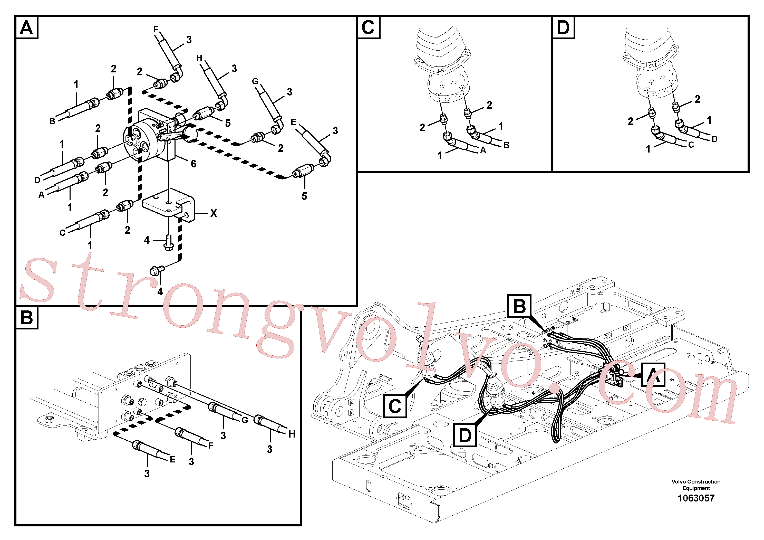 VOE13933858 Volvo Sistema servomotor, mudança da função da alavanca(1063057 Montagem)