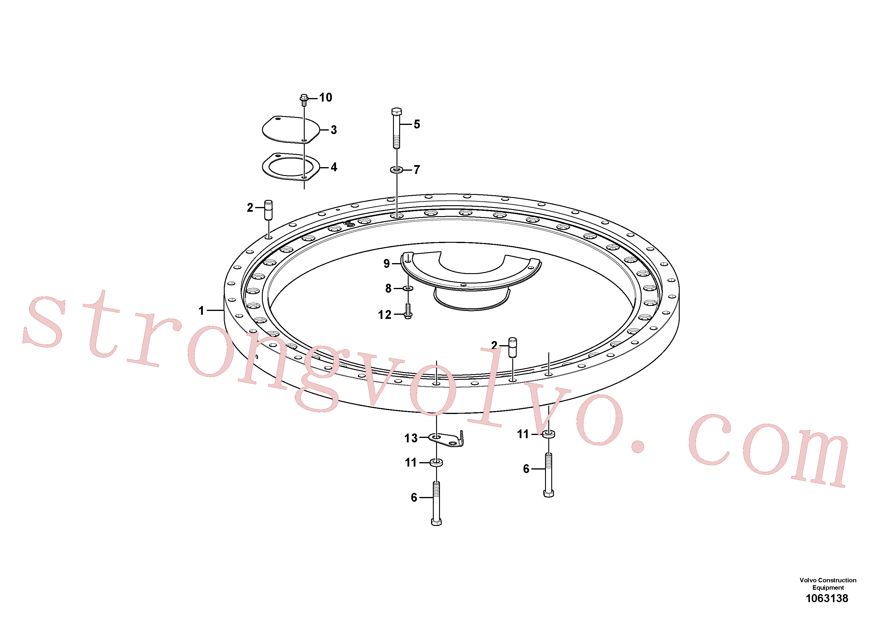 VOE978942 Volvo Acoplamento do anel rotativo(1063138 Montagem)