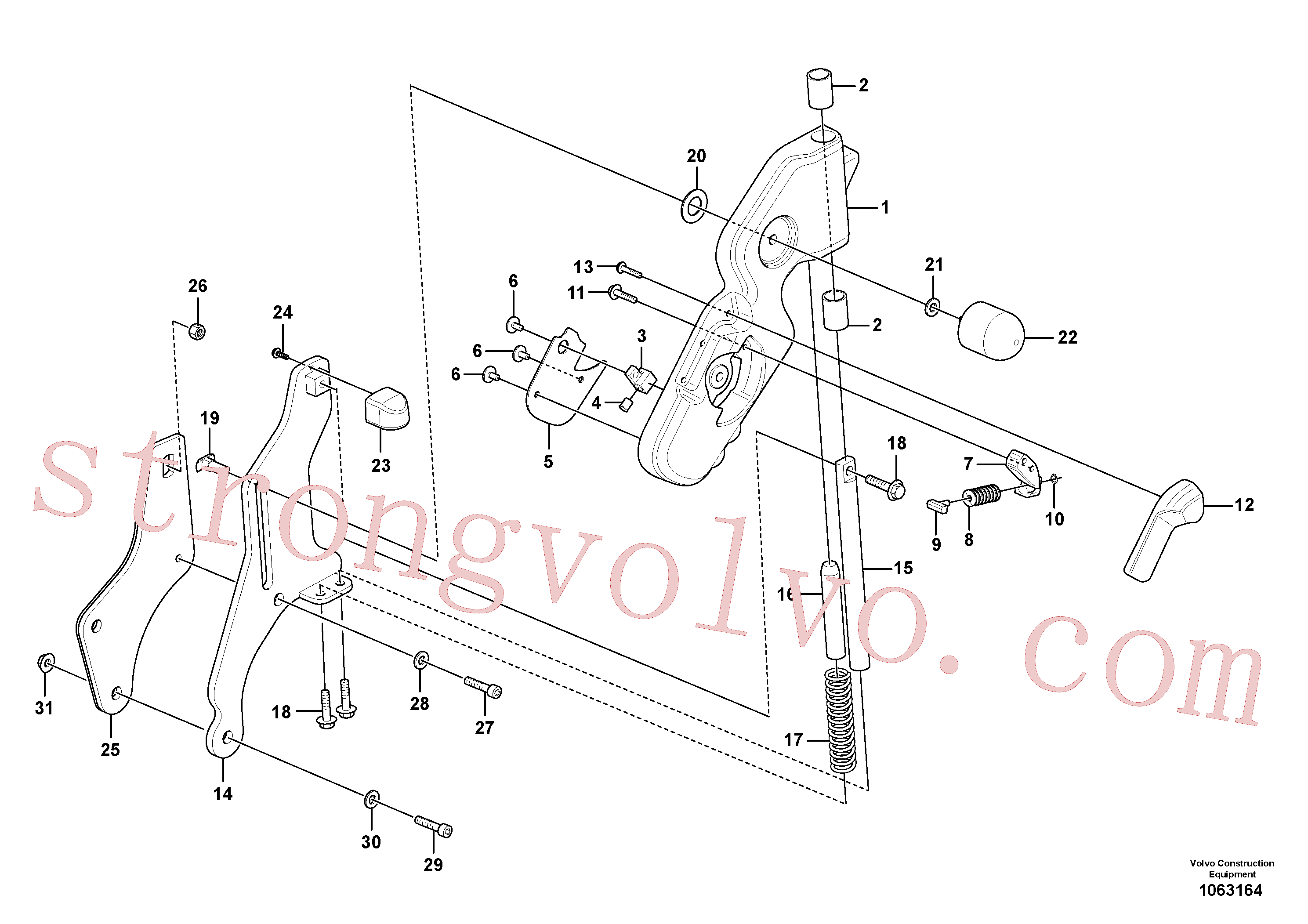 VOE984084 Volvo CDC - direcção, apoio de braço dobrável(1063164 Montagem)