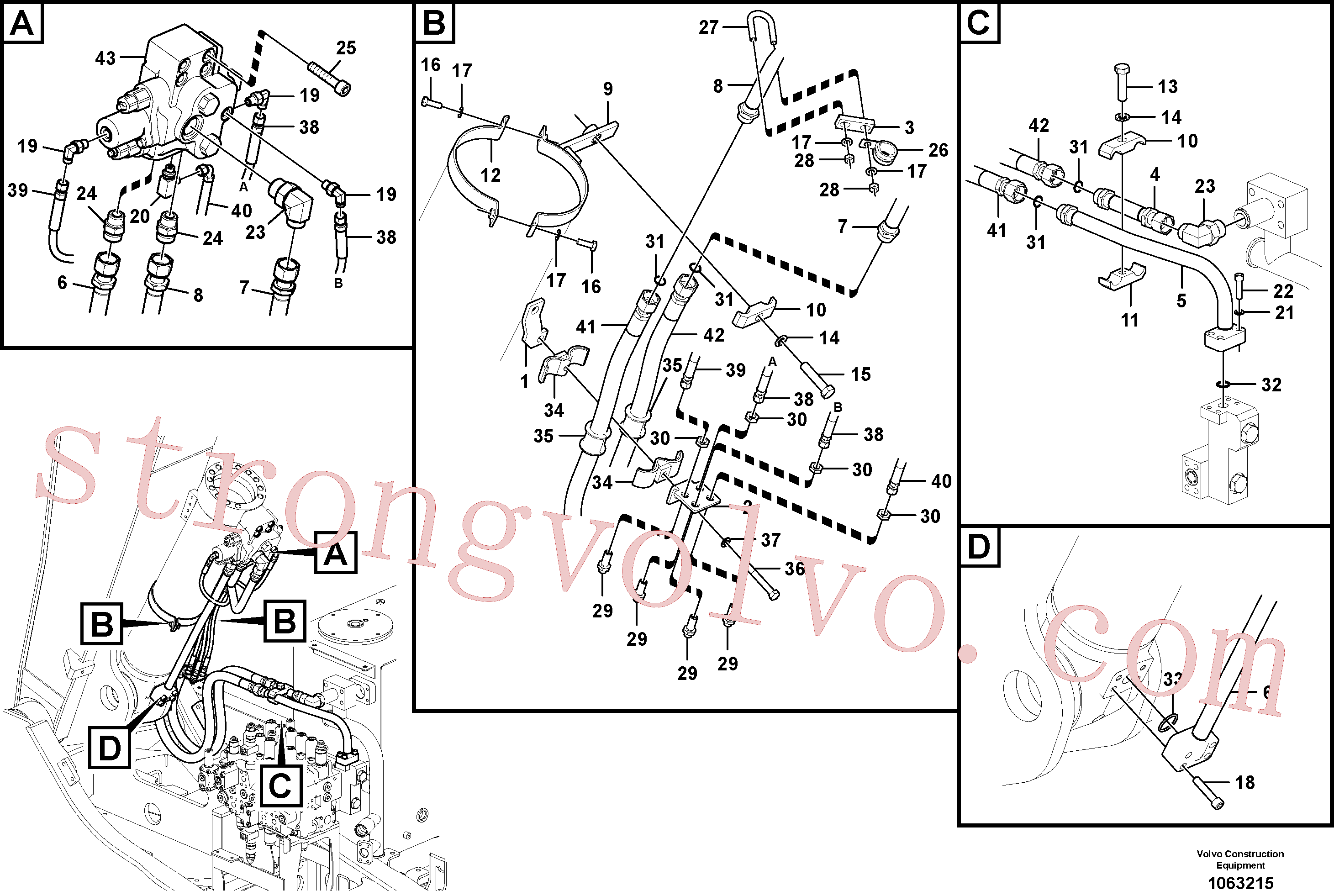 VOE14538548 Volvo Hidráulica de serviço, cilindro da 2ª lança em lança ajustável(1063215 Montagem)