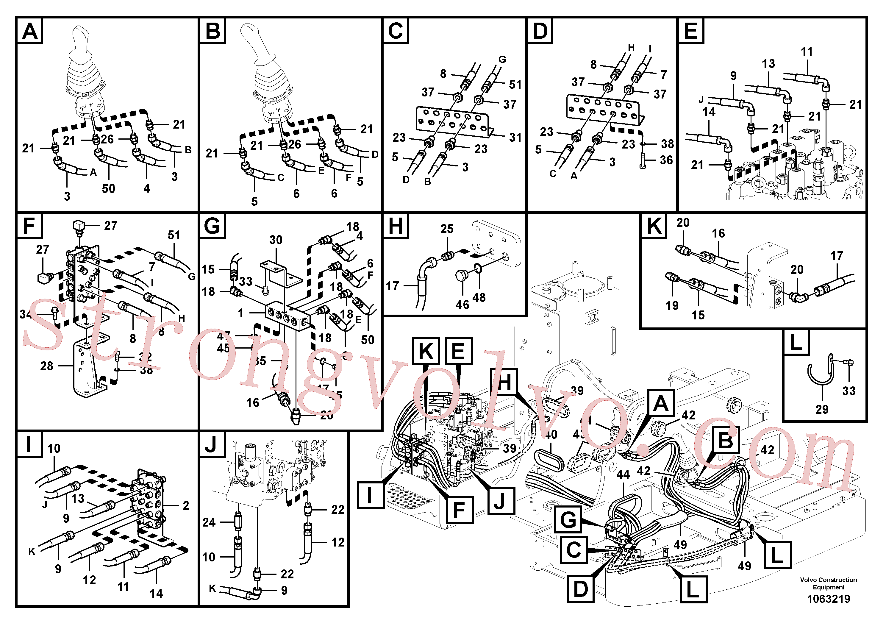 China Made VOE937597 Mangueira completa Volvo Acessórios para escavadeira