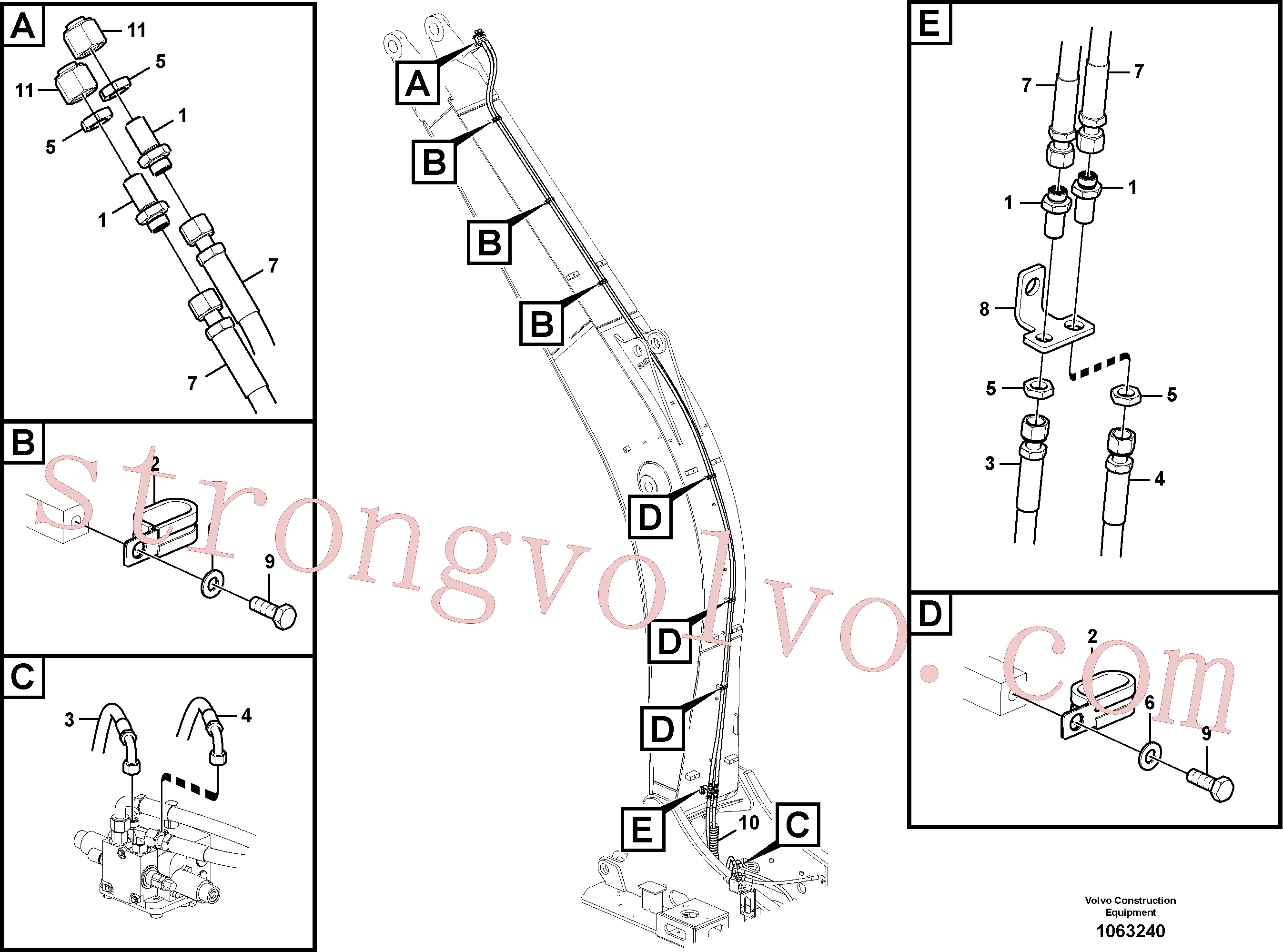 VOE938178 Mangueira completa Inscreva-se para Volvo Acessórios para escavadeira