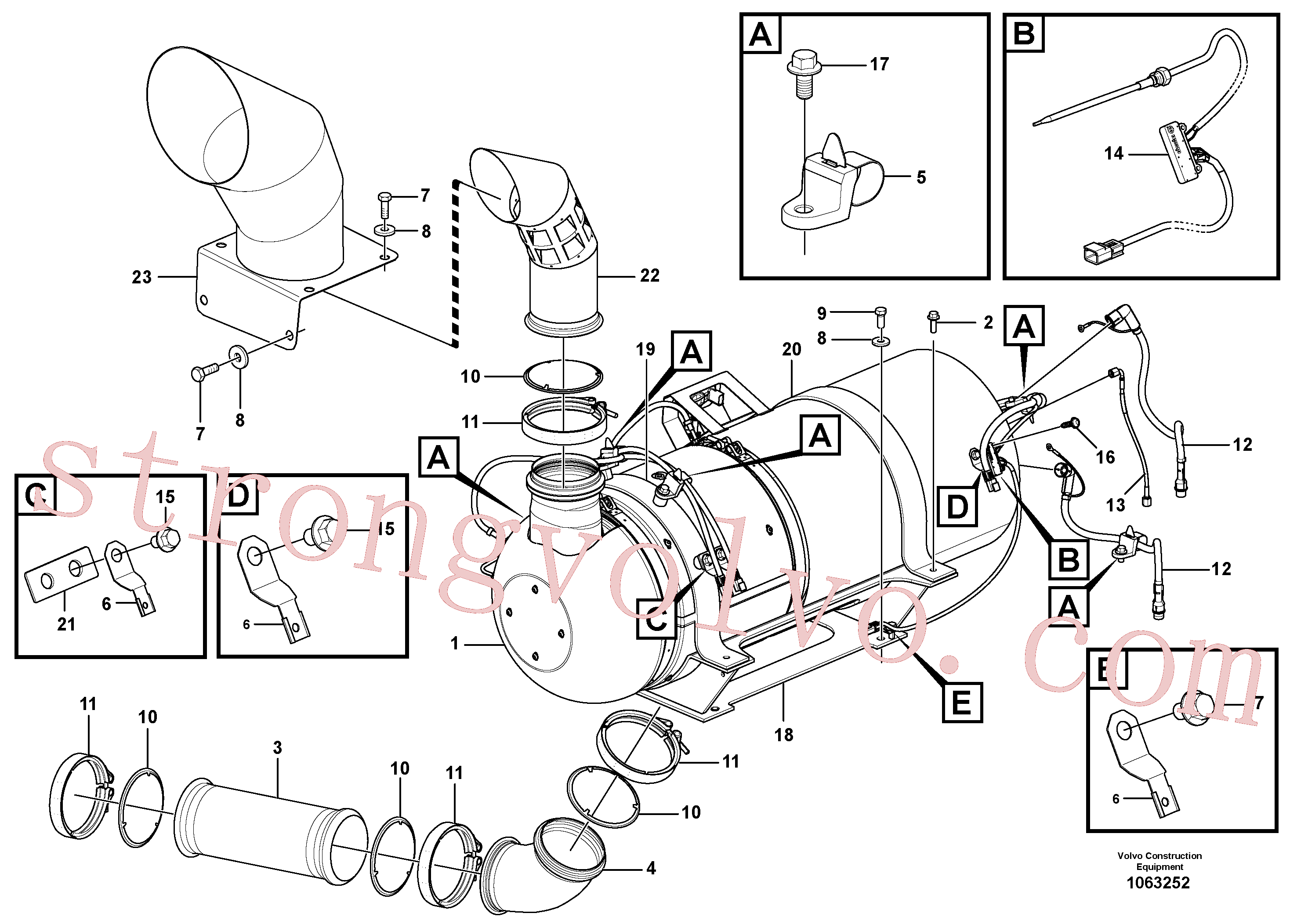 VOE946472 Volvo Sistema de escape(1063252 Montagem)