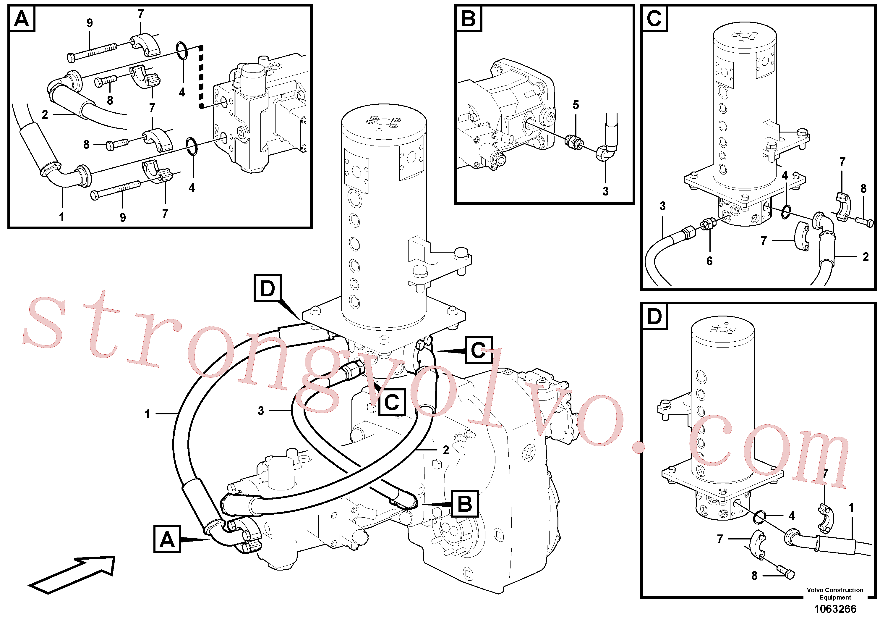 VOE993325 Volvo Linha da rótula, rótula ao motor de curso(1063266 Montagem)