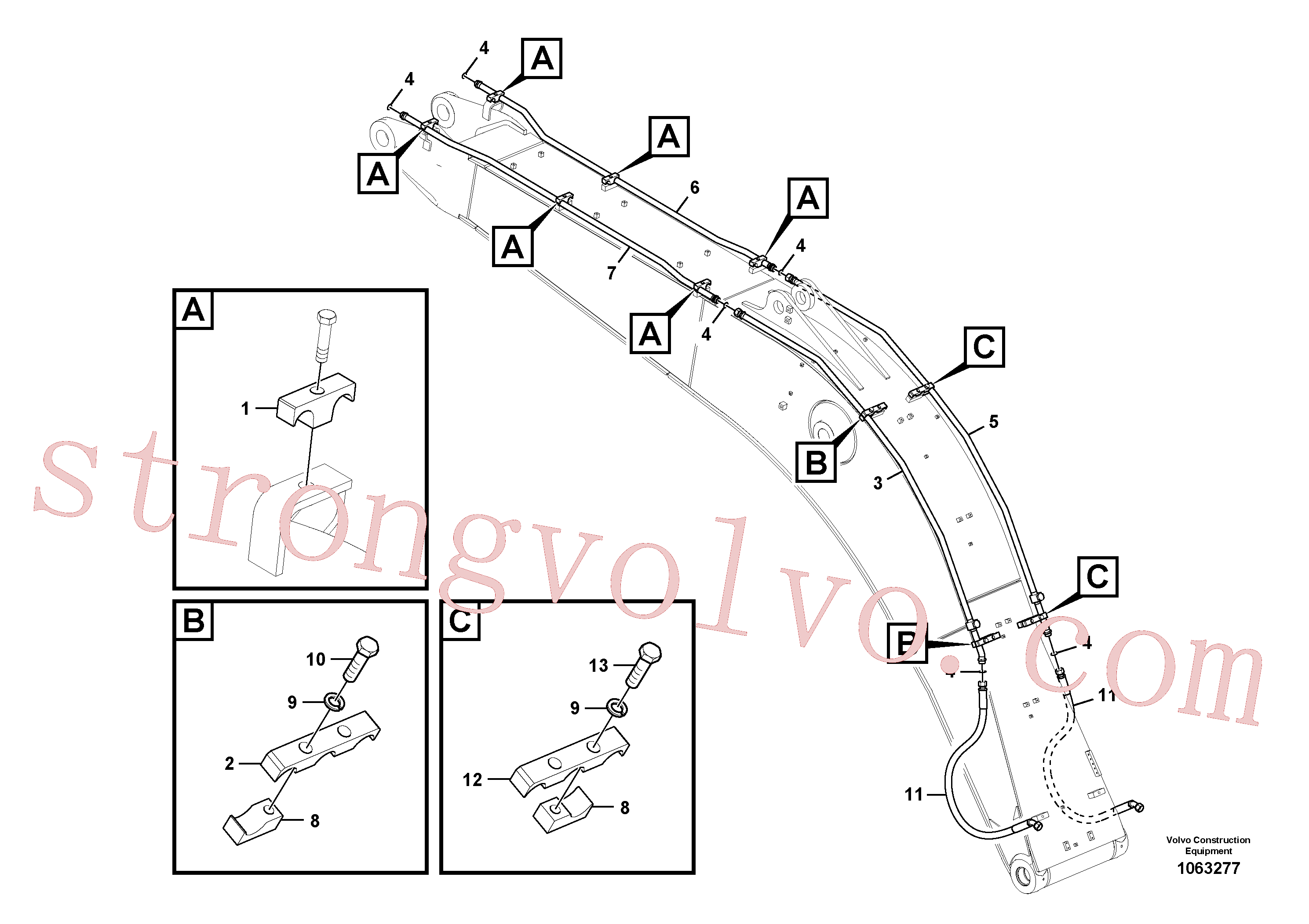 VOE14618586 Volvo Hidráulica de serviço, martelo e cortador para lança(1063277 Montagem)