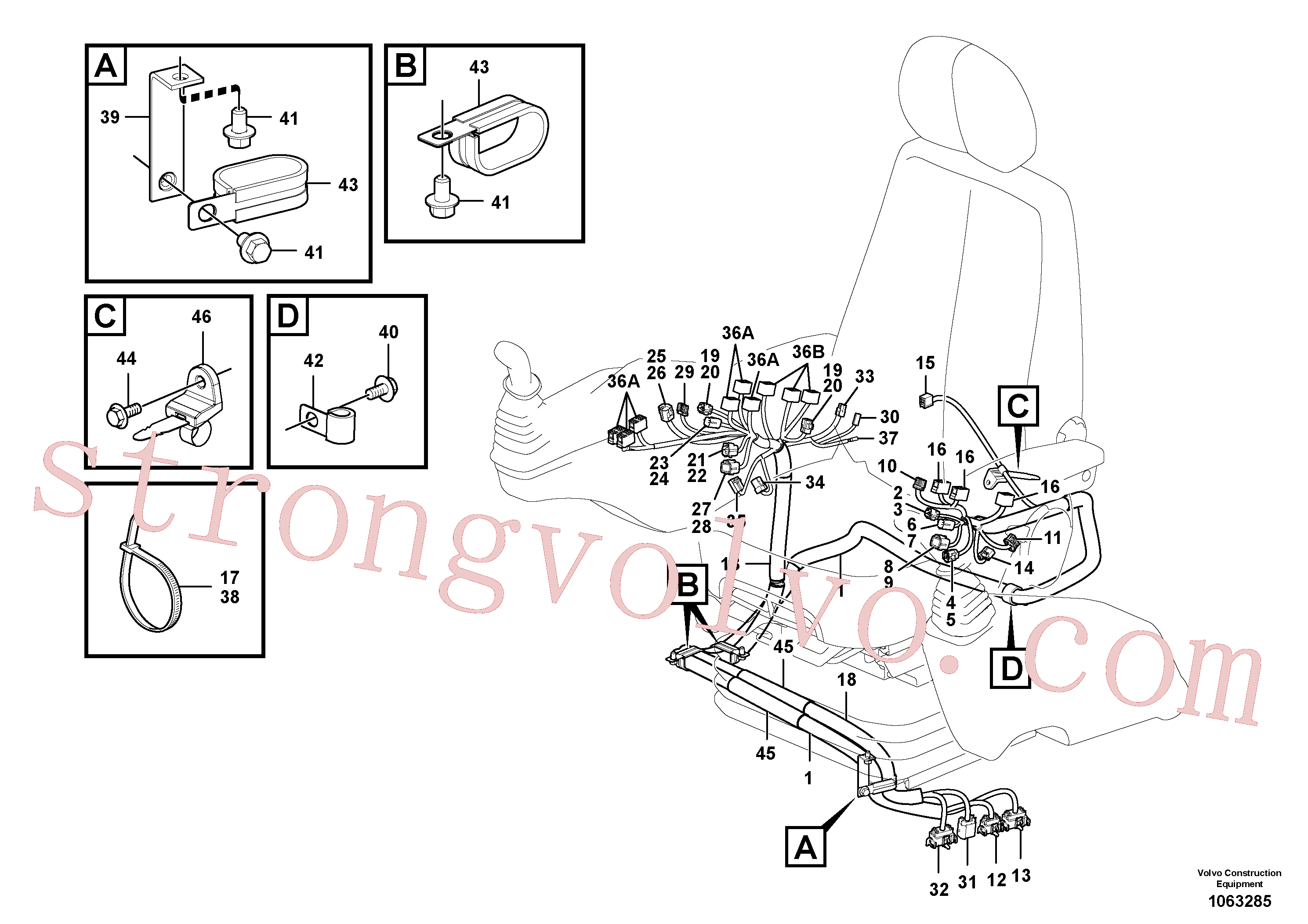 VOE14523612 Volvo Cablagem, painel de instrumentos(1063285 Montagem)