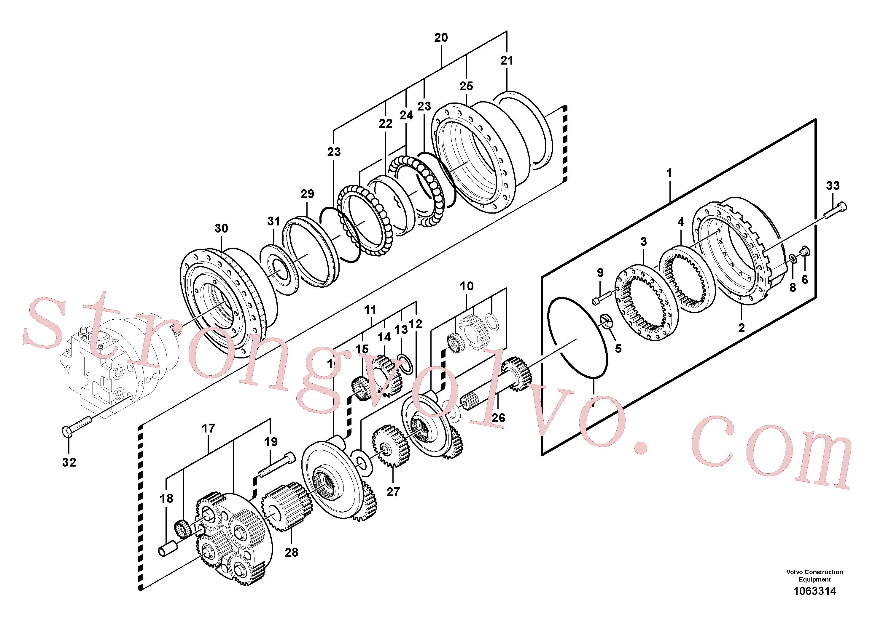 VOE14608960 Engrenagem Volvo escavadeira