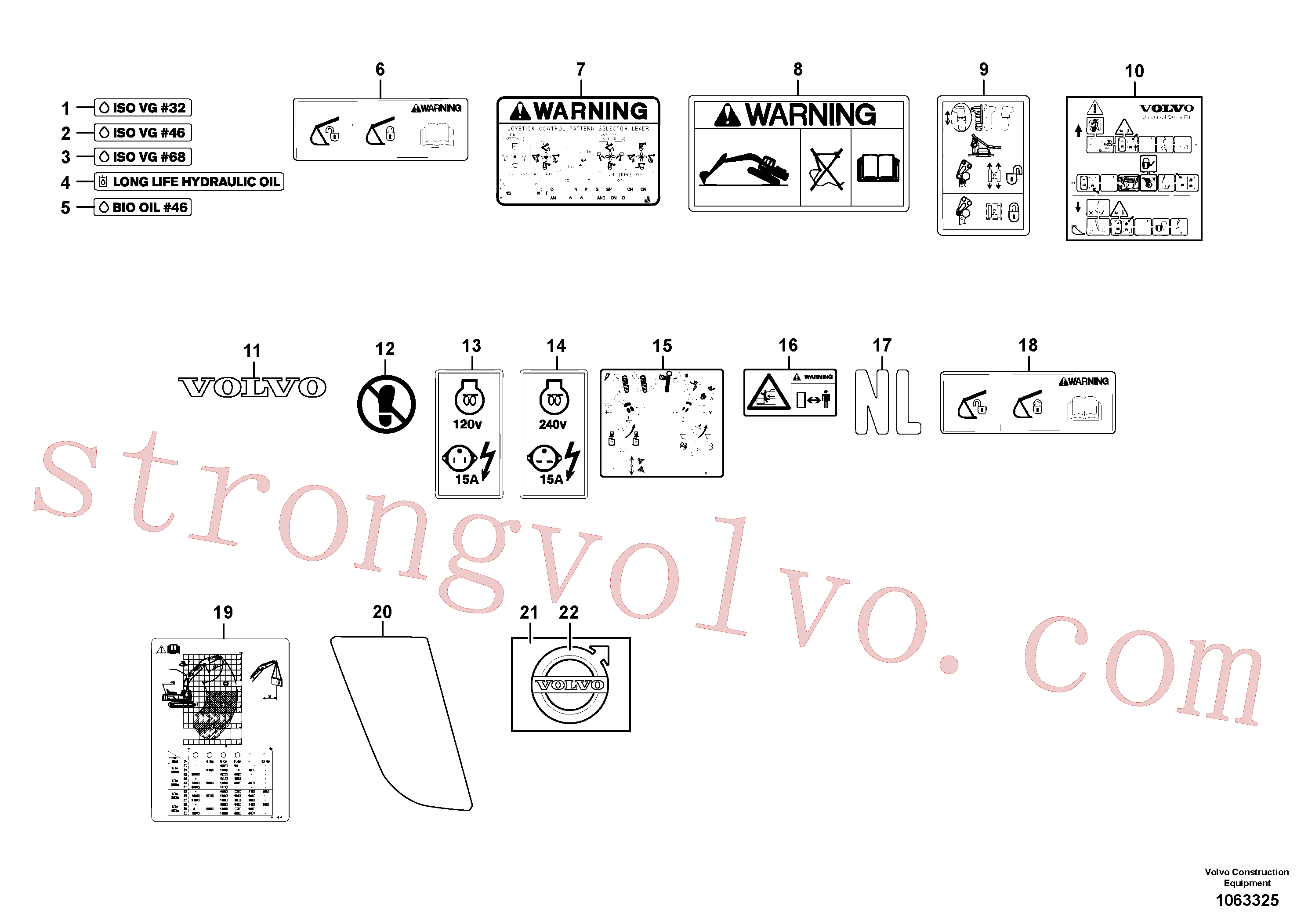 VOE14510755 Volvo Placas de sinalização e etiquetas adesivas(1063325 Montagem)