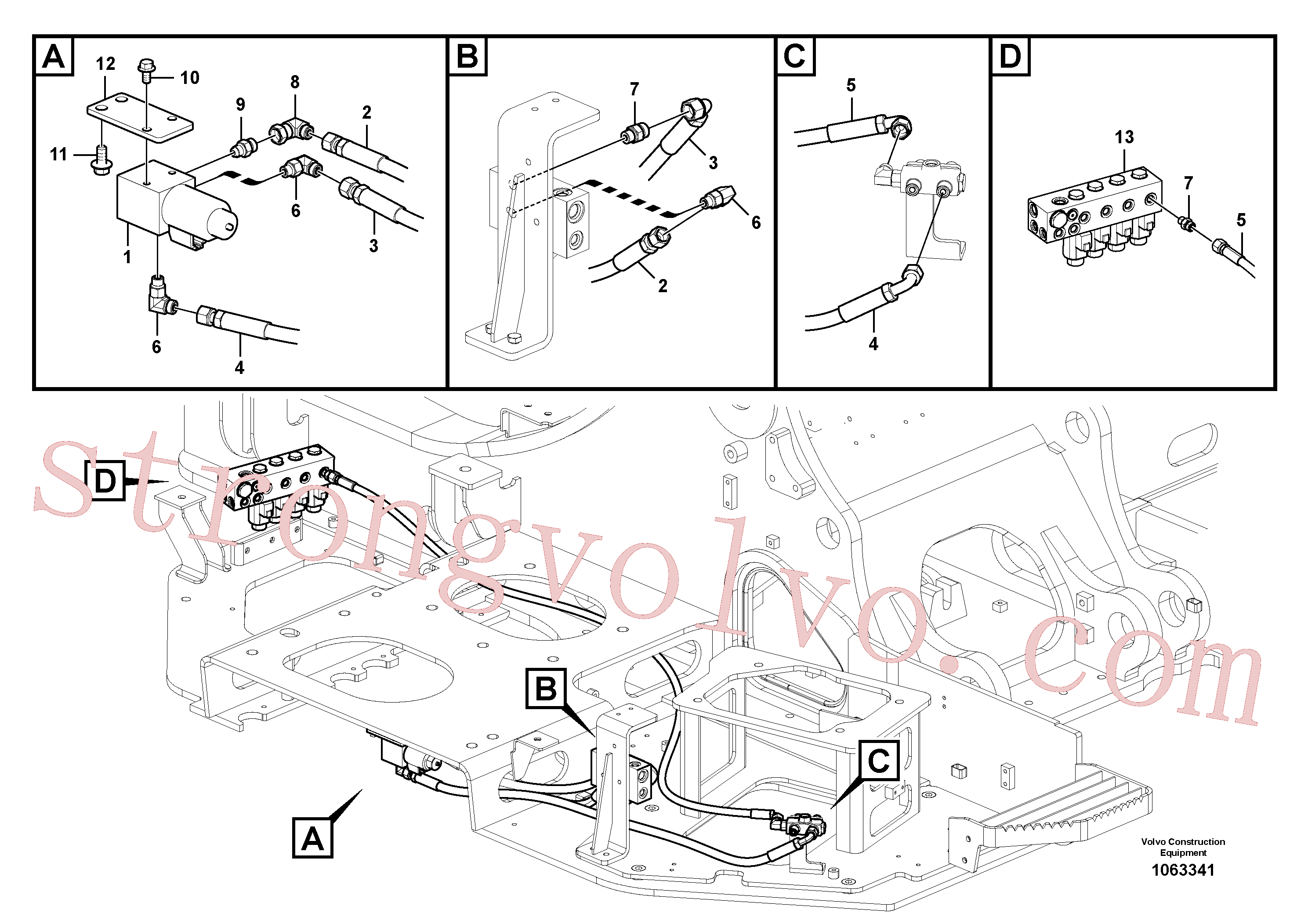 VOE14564810 Volvo Sistema servomotor, martelo e corte(1063341 Montagem)