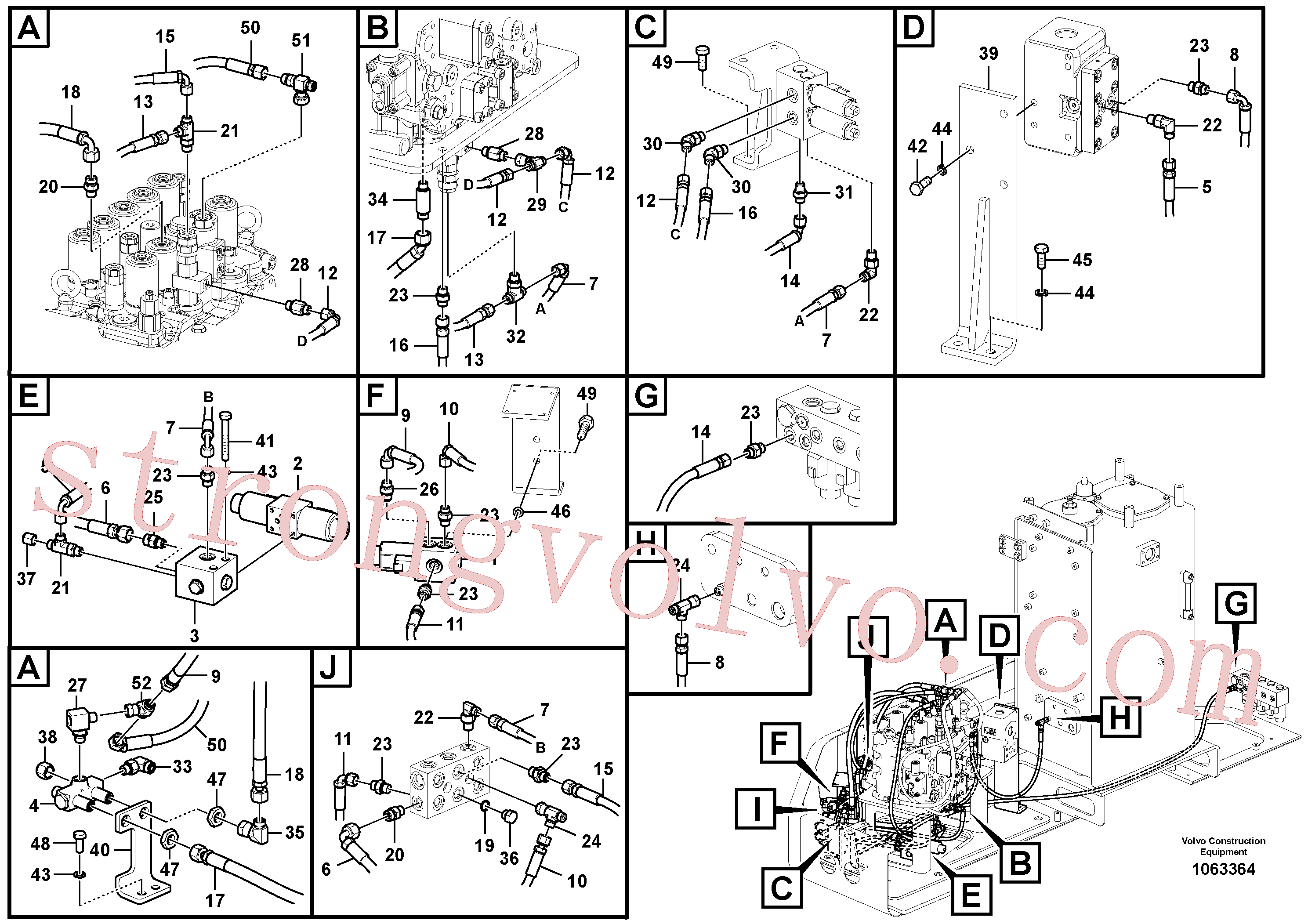 VOE14578200 Volvo Sistema servomotor, martelo e corte(1063364 Montagem)