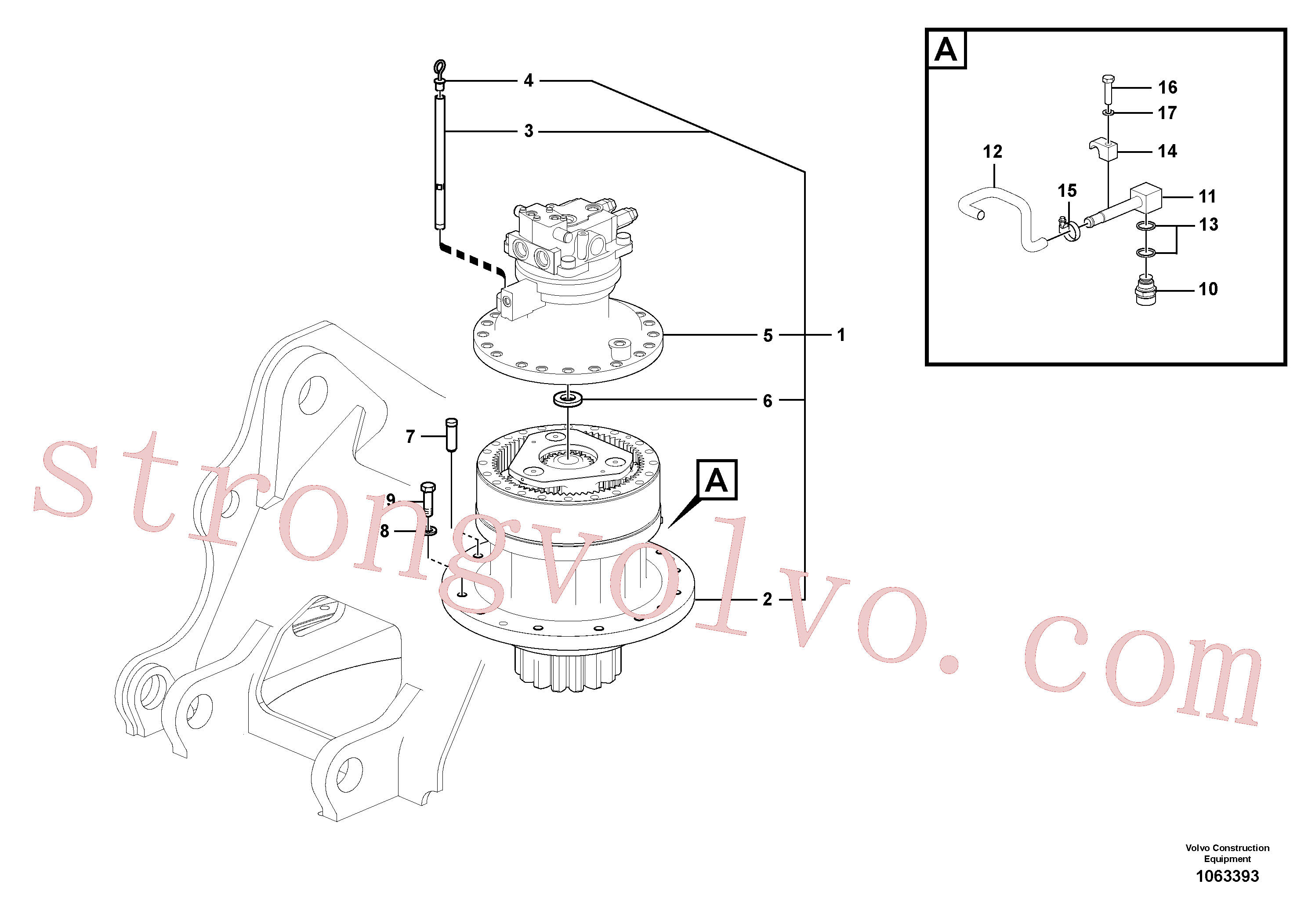 Volvo Acessórios para escavadeira VOE14633636 Swing motor Acessórios