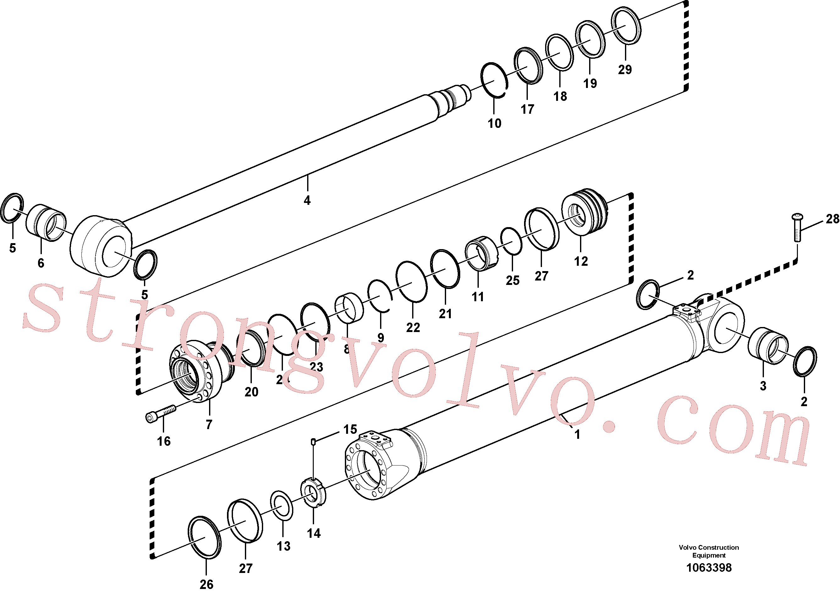 VOE14524239 Volvo Cilindro da lança(1063398 Montagem)