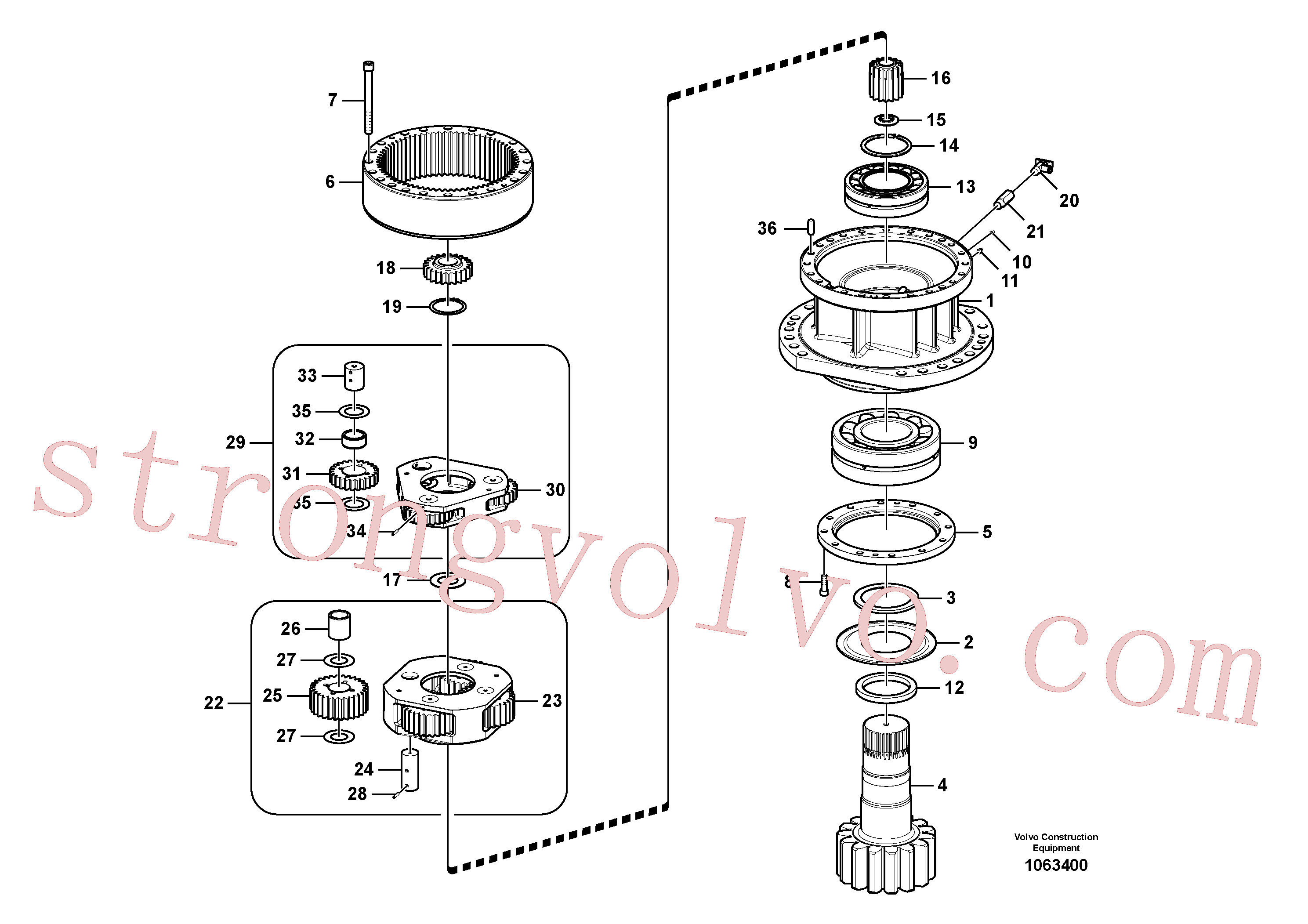 VOE14547265 Volvo Caixa de velocidades rotativa(1063400 Montagem)