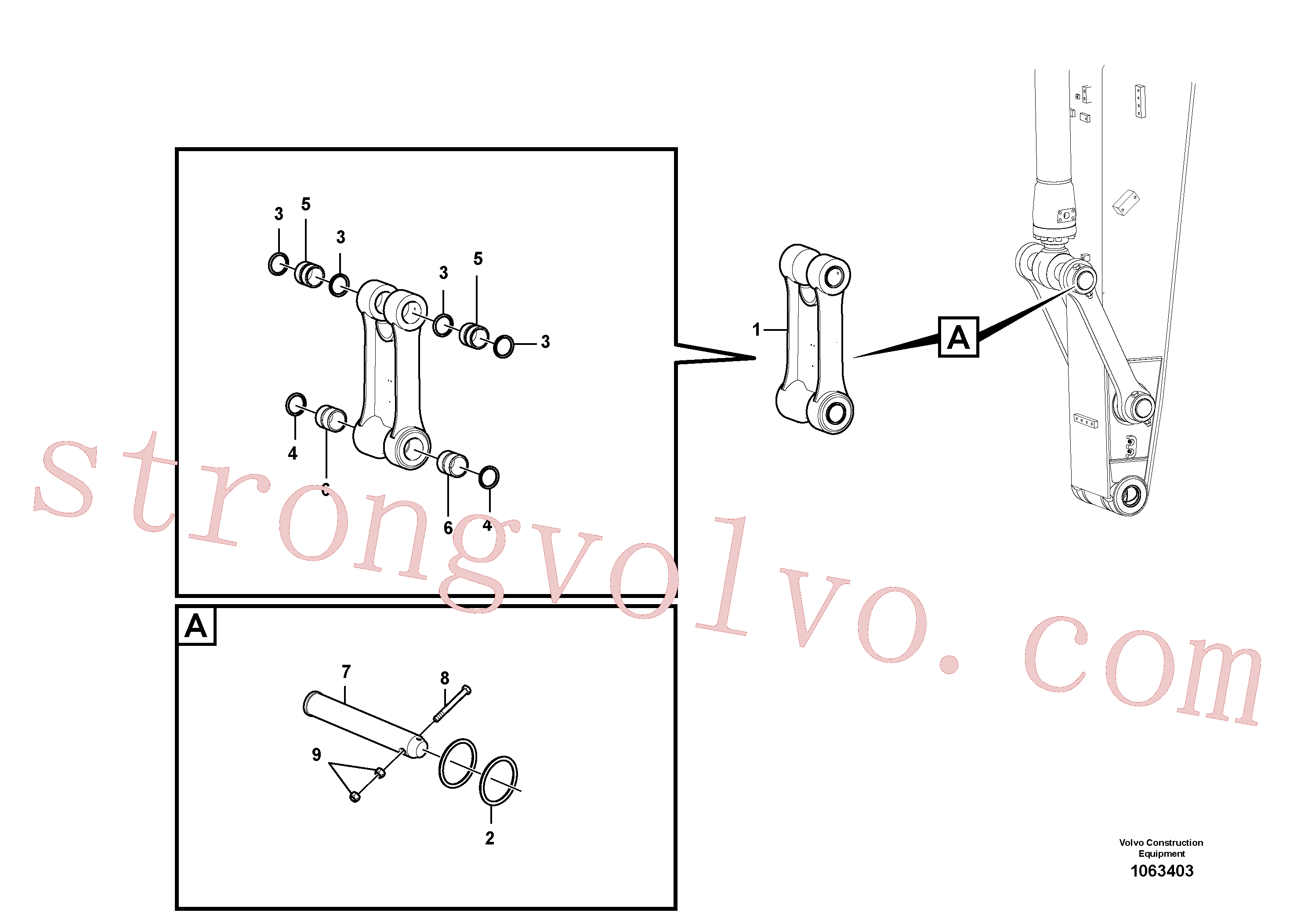 VOE14370686 Volvo Tirantes à haste de ligação(1063403 Montagem)