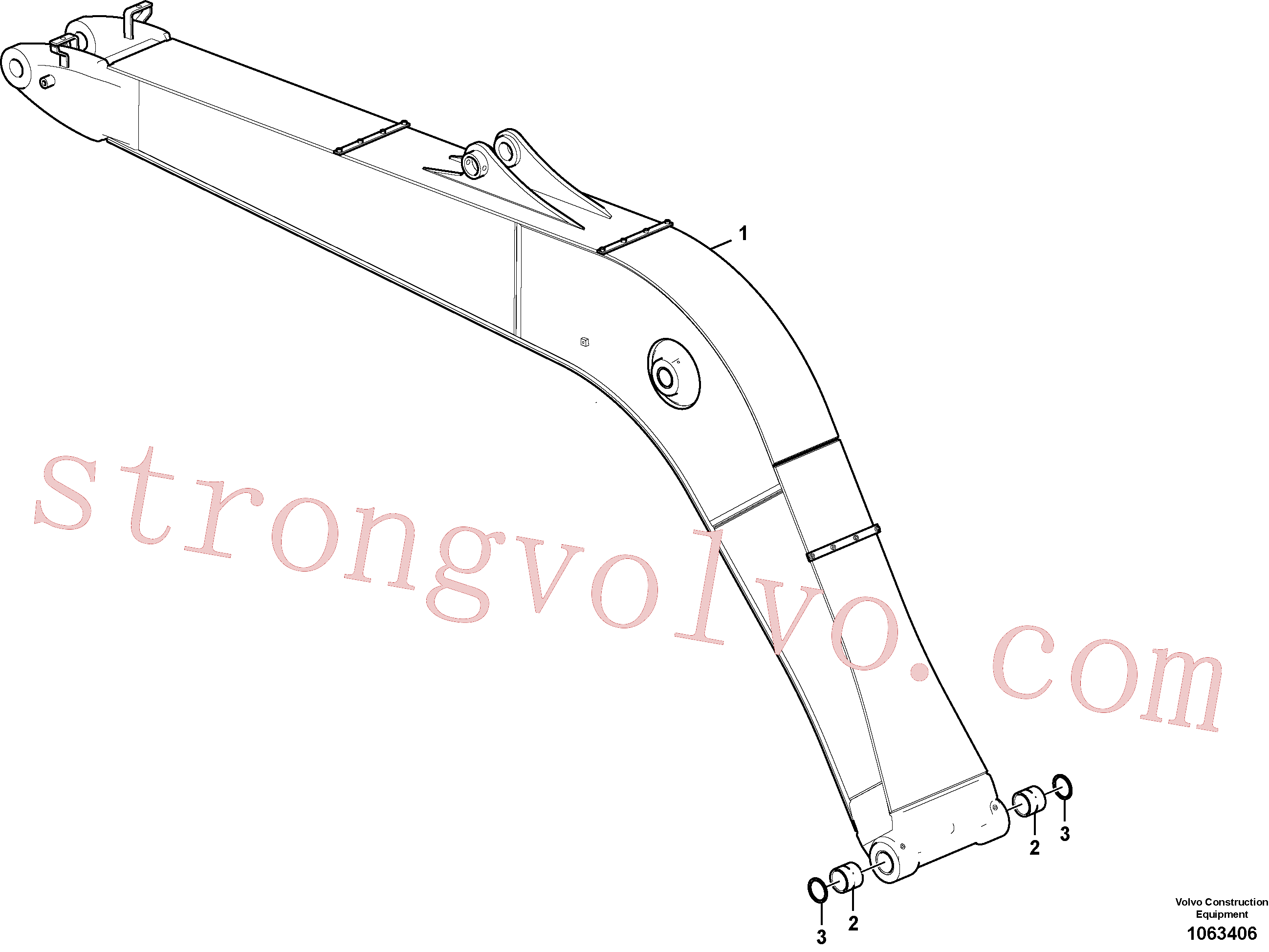 VOE14503885 Volvo Lança, Tubagem e lubrificação com massa da lança(1063406 Montagem)