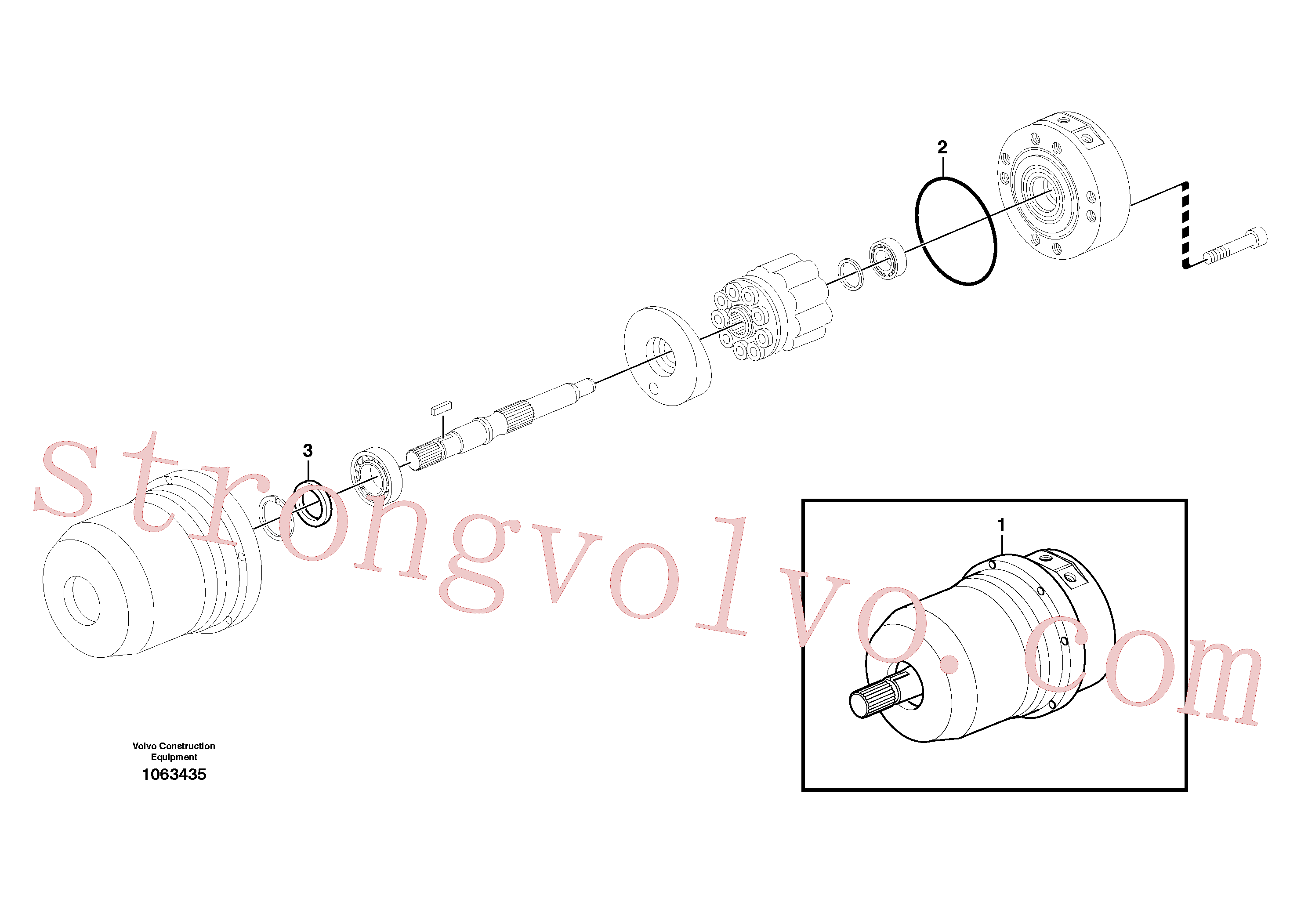 VOE11707895 Volvo Motor hidráulico(1063435 Montagem)