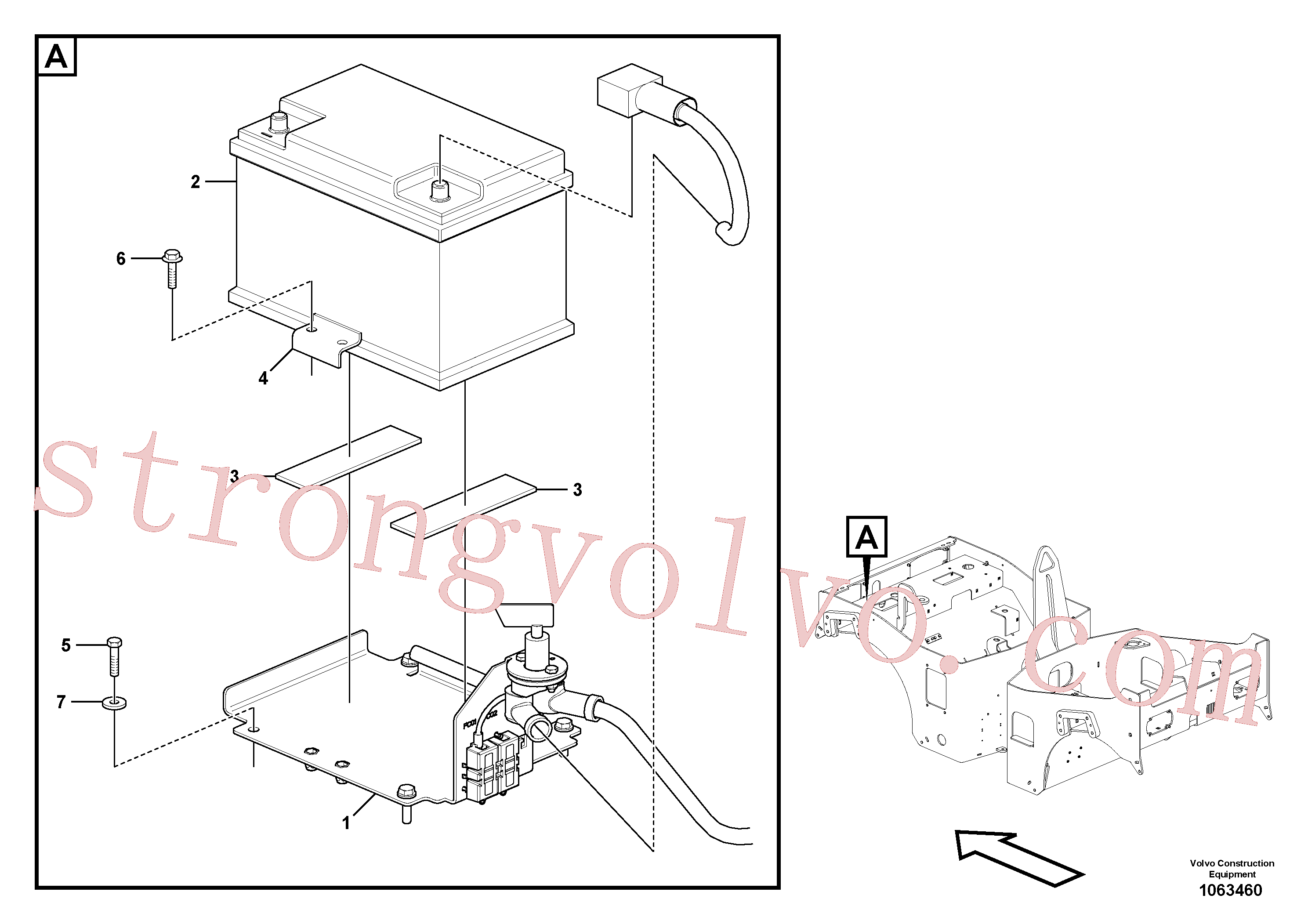 VOE11807776 Volvo Bateria com detalhes de montagem(1063460 Montagem)