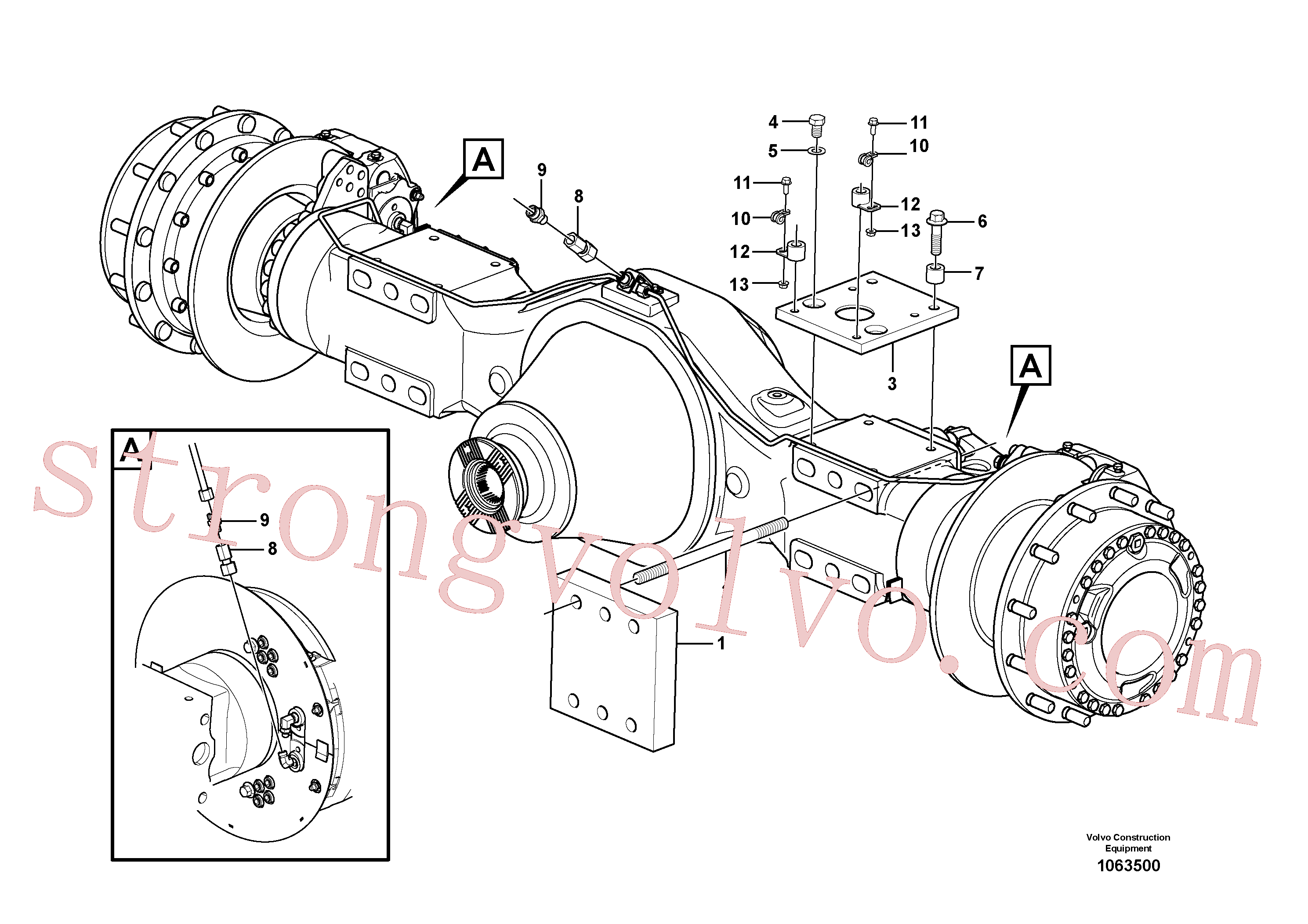 VOE935027 Volvo Eixo planetário 2, unidade de carga(1063500 Montagem)
