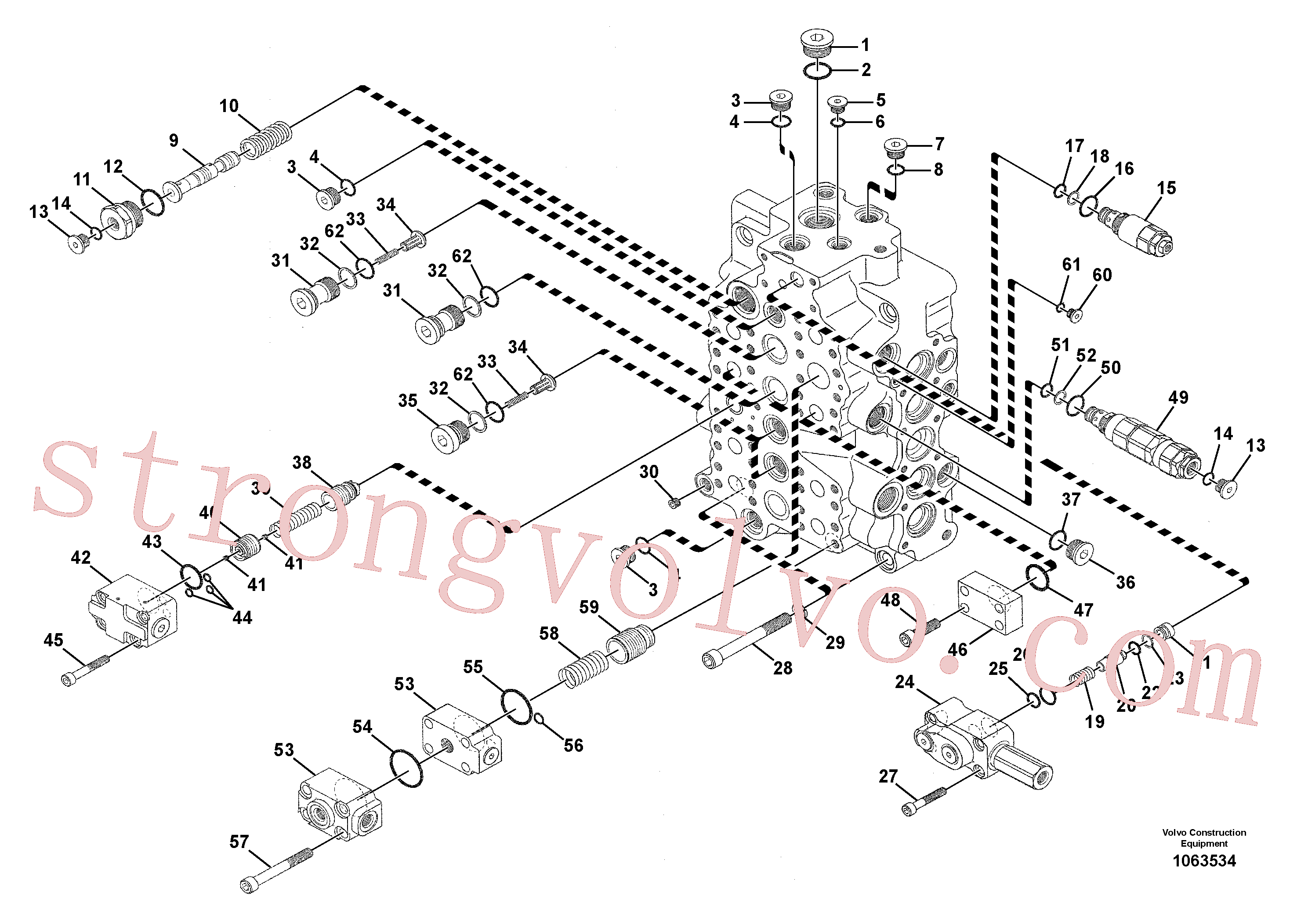 VOE14567848 Volvo Válvula mestra de comando(1063534 Montagem)