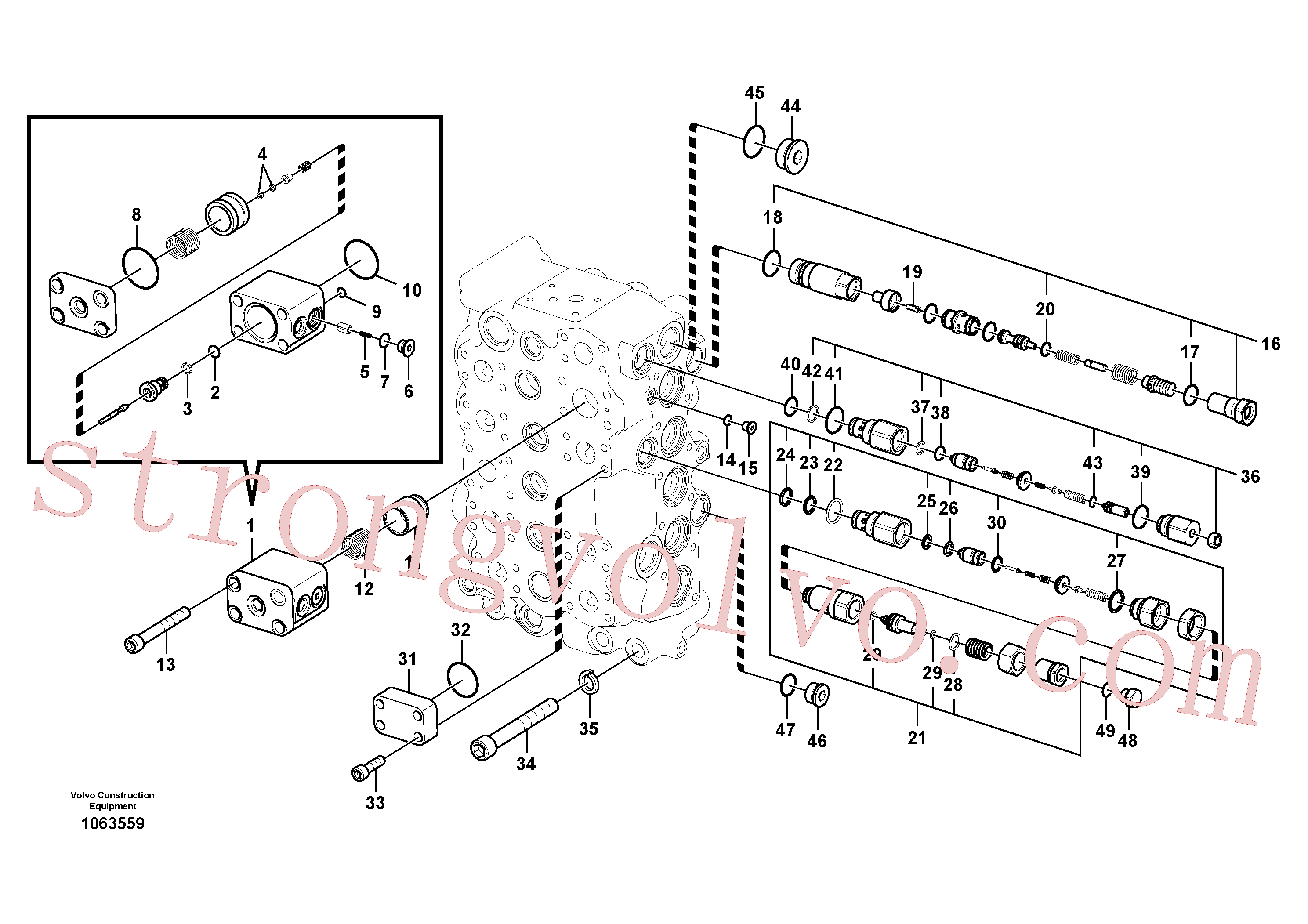 VOE14627385 Volvo Válvula mestra de comando(1063559 Montagem)