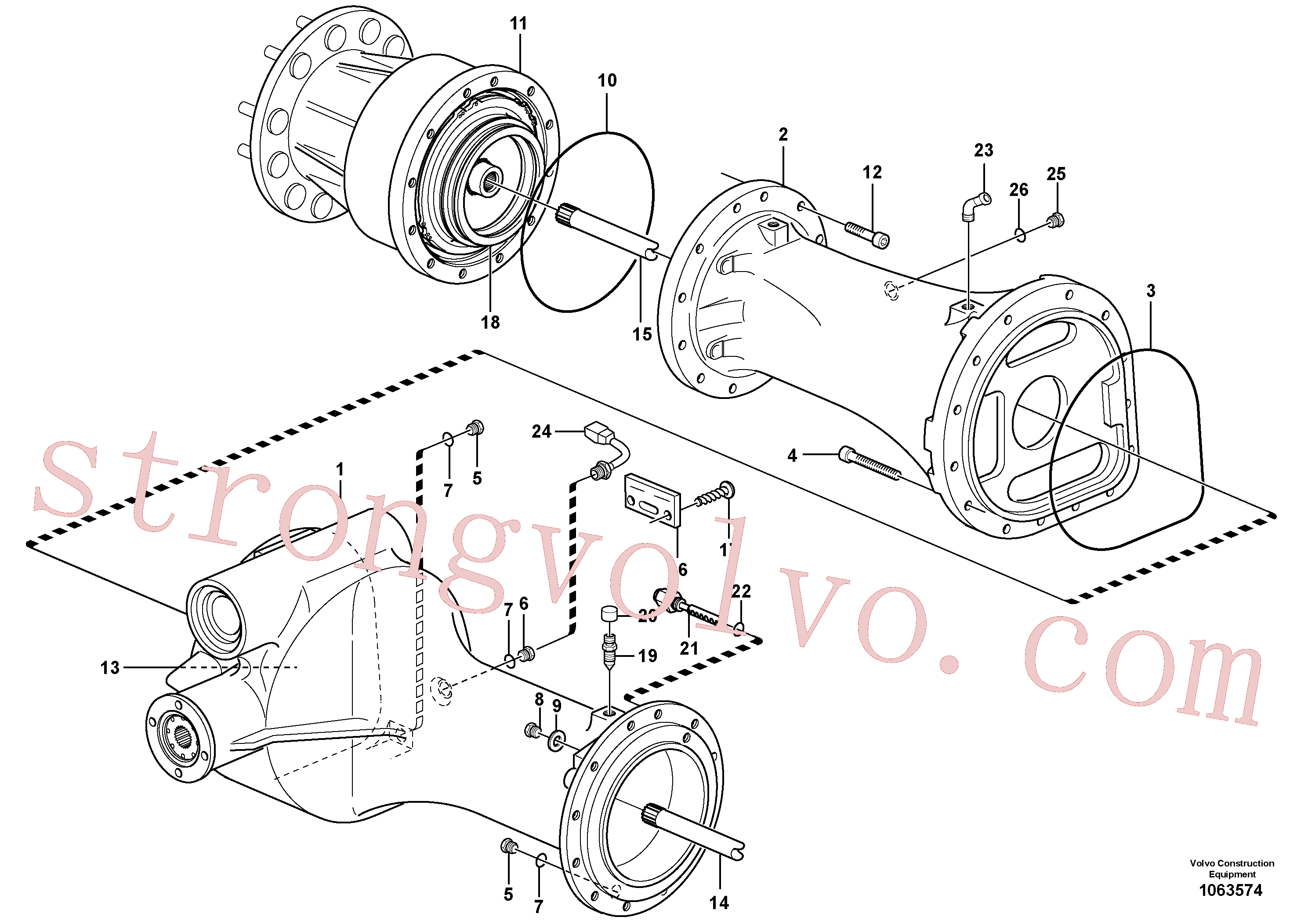 VOE13960632 Volvo Eixo planetário, traseira(1063574 Montagem)