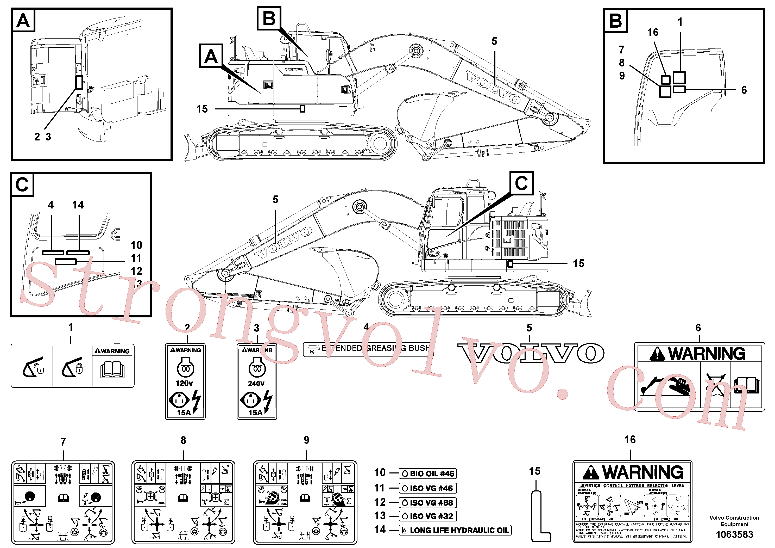 China Made VOE14510755 Decalque Volvo Acessórios para escavadeira
