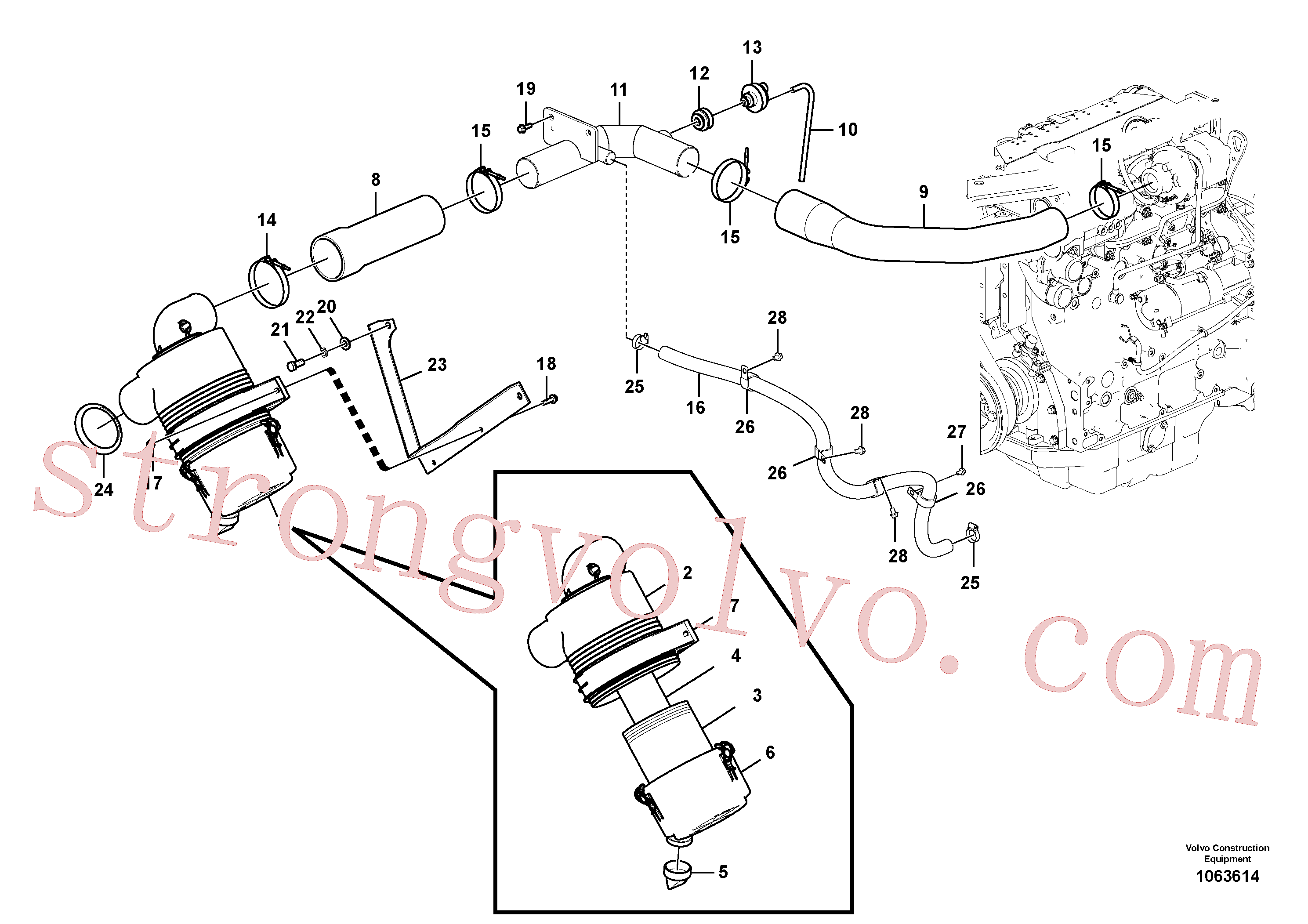 SA9313-10263 Volvo Sistema de admissão(1063614 Montagem)