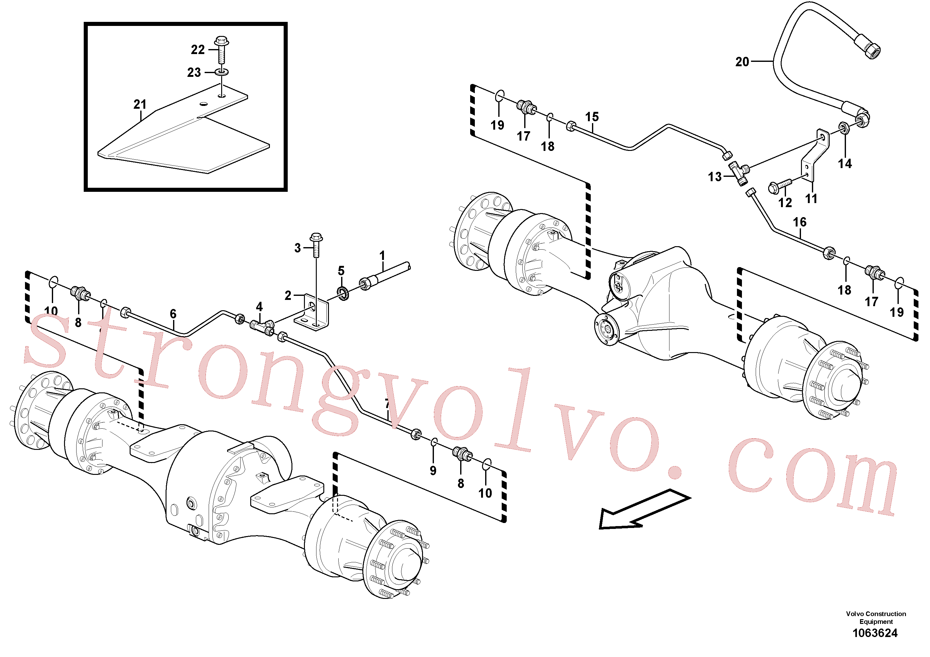 VOE11148957 Volvo Tubos de travão, eixos dianteiro e traseiro(1063624 Montagem)