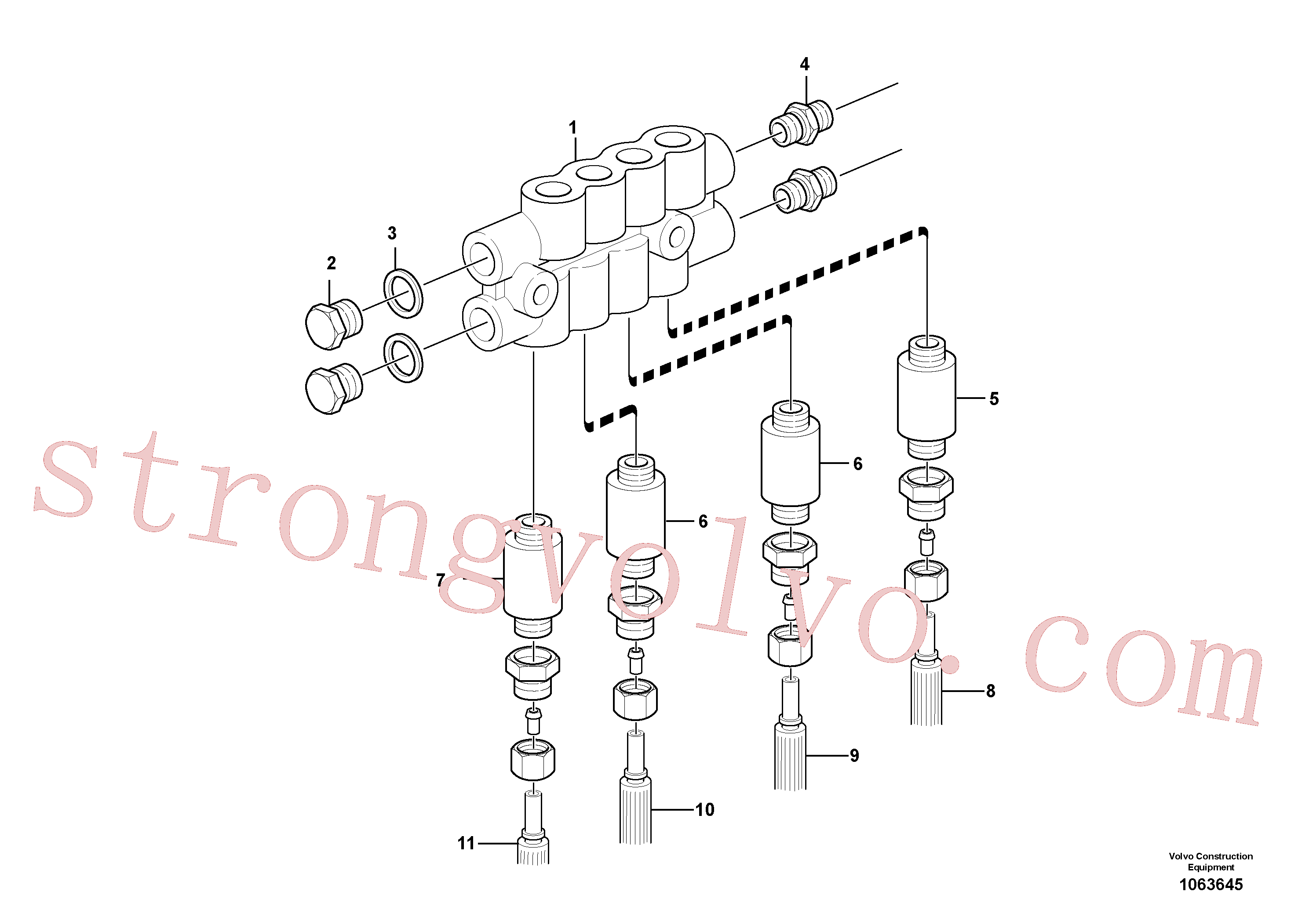 VOE11713087 Volvo Bloco de distribuição, B3(1063645 Montagem)