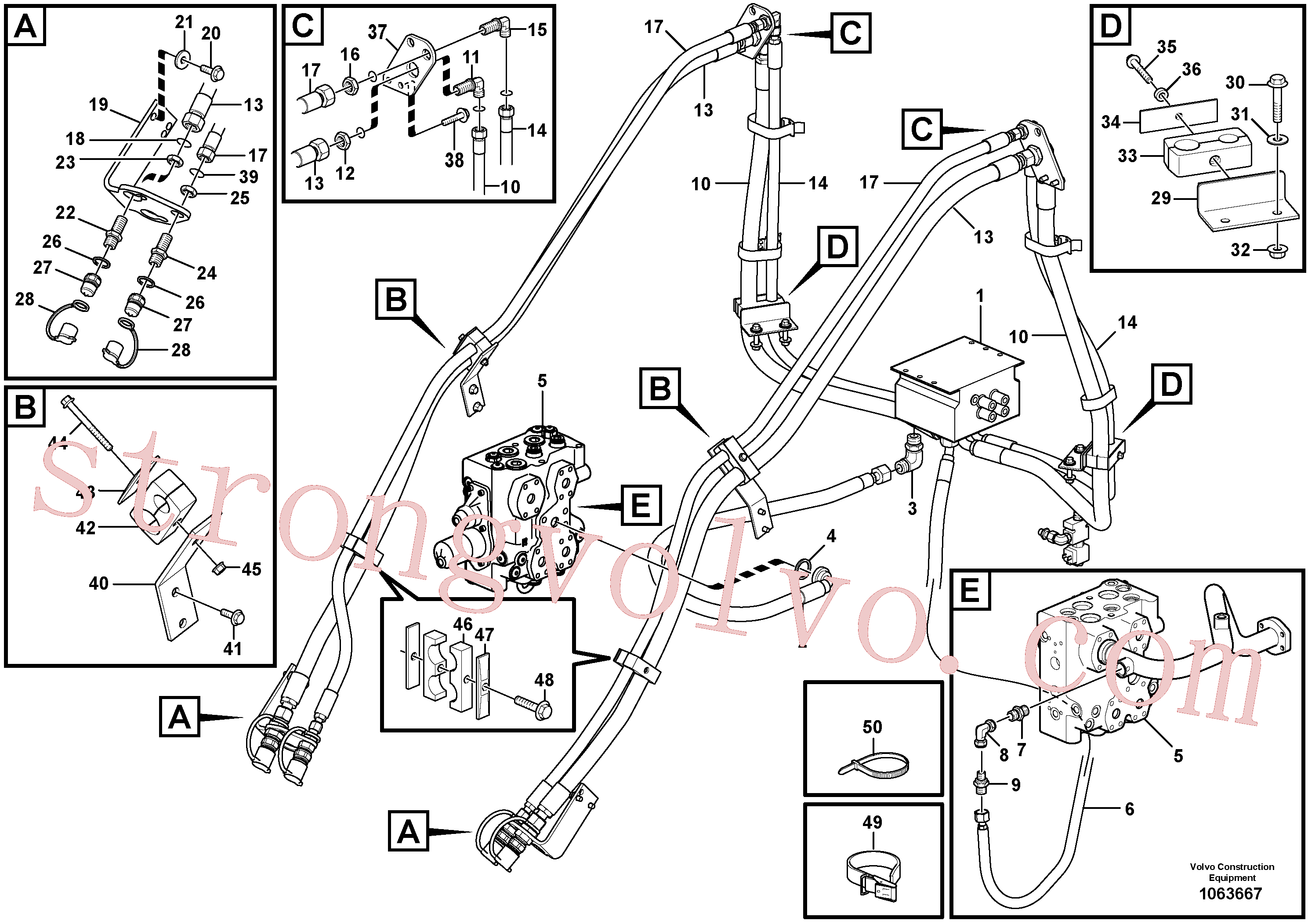 VOE938564 Volvo Controlo hidráulico 3.ª/4.ª(1063667 Montagem)