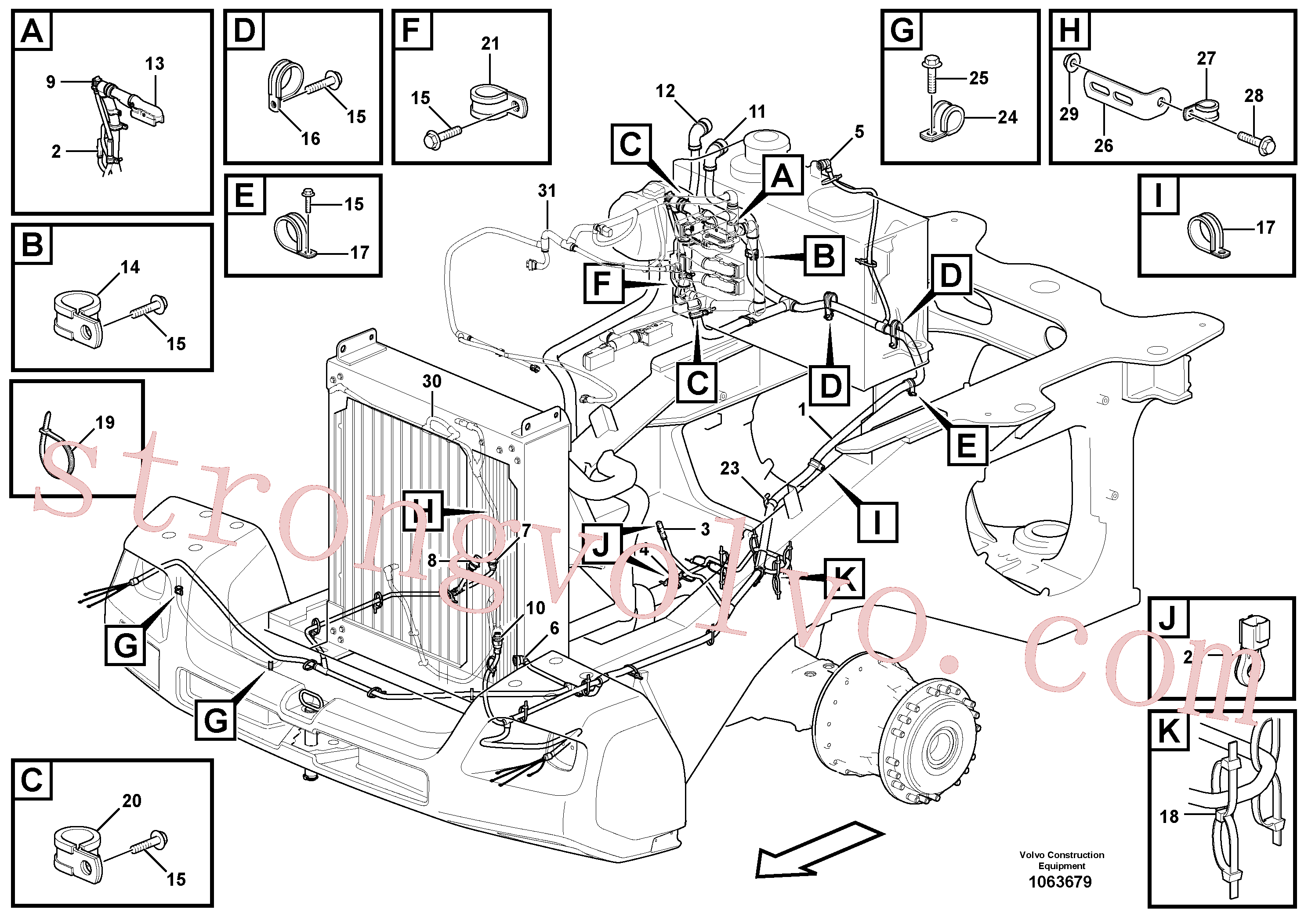 VOE15096332 Correia tensora Volvo escavadeira