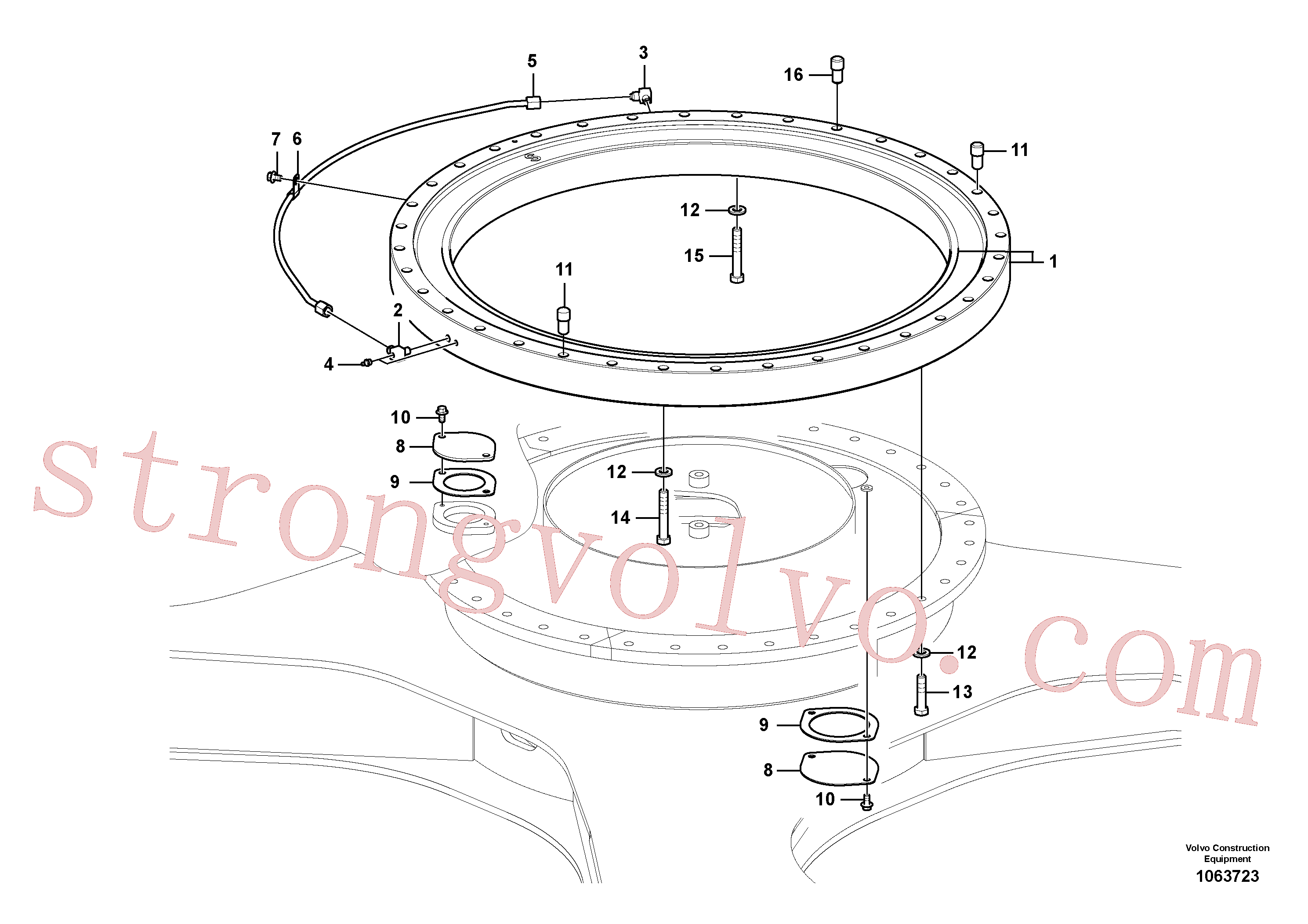 VOE990521 Volvo Sistema de articulação(1063723 Montagem)