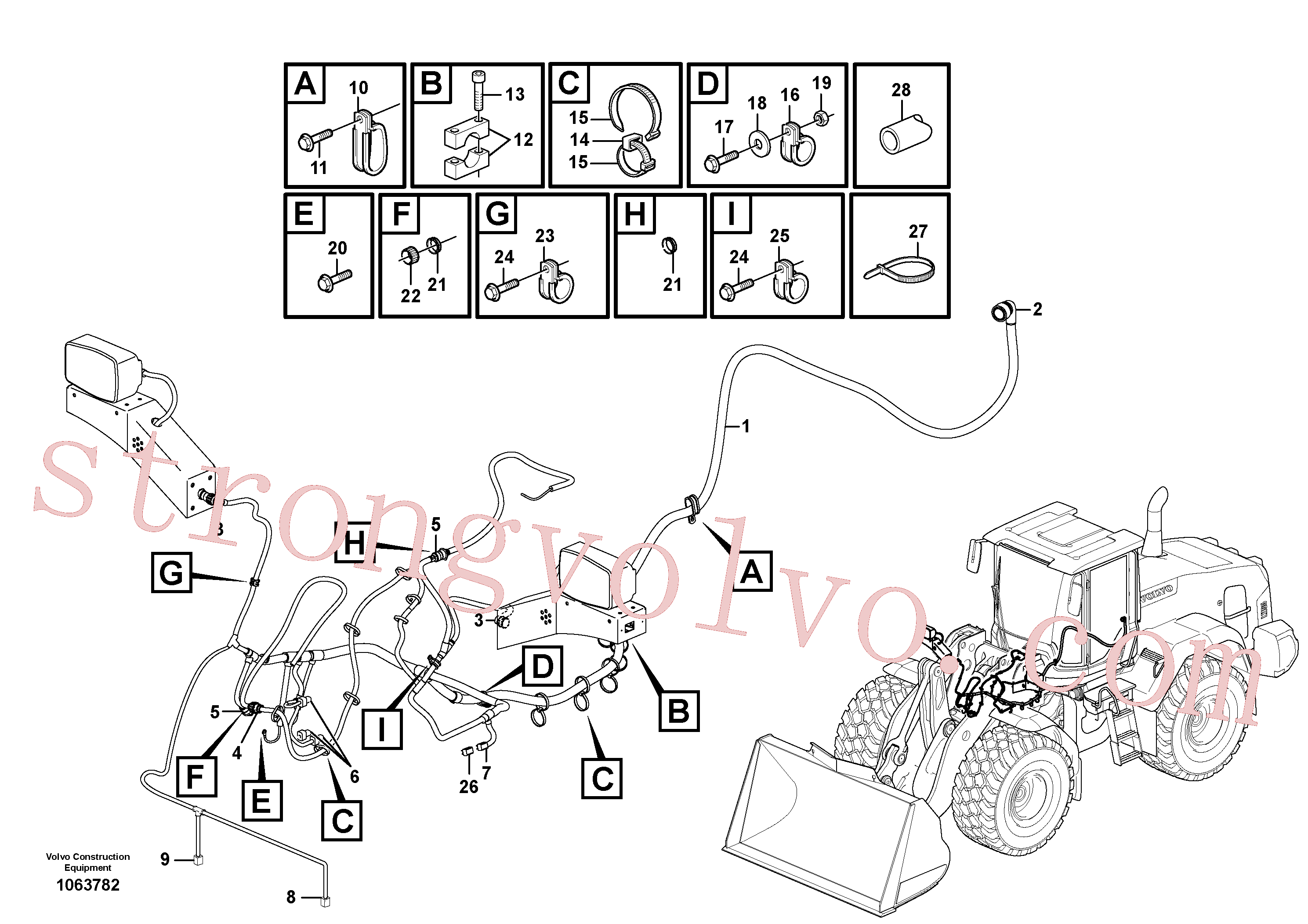 VOE874955 Volvo Cablagem, dianteira(1063782 Montagem)