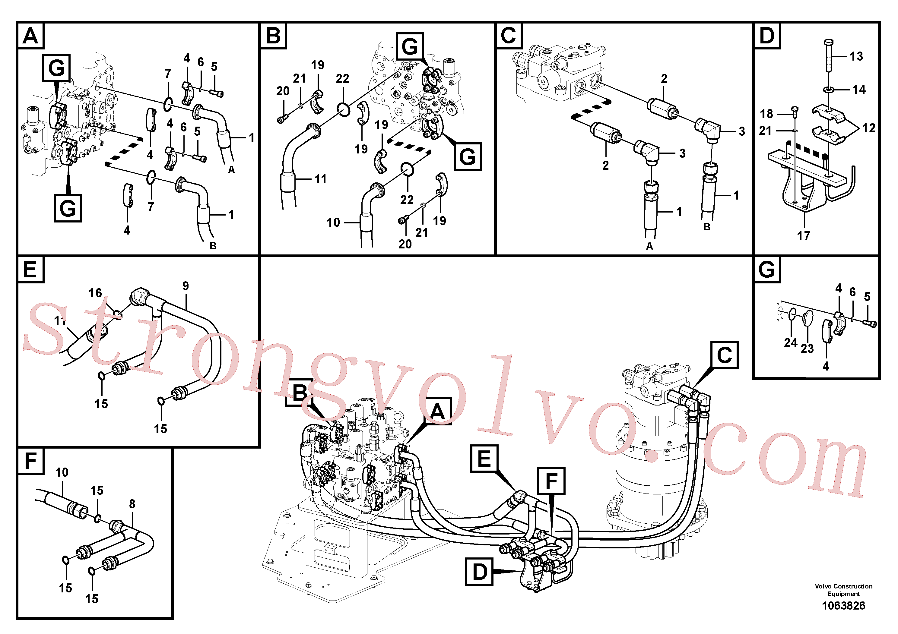 VOE938136 Niple Volvo escavadeira