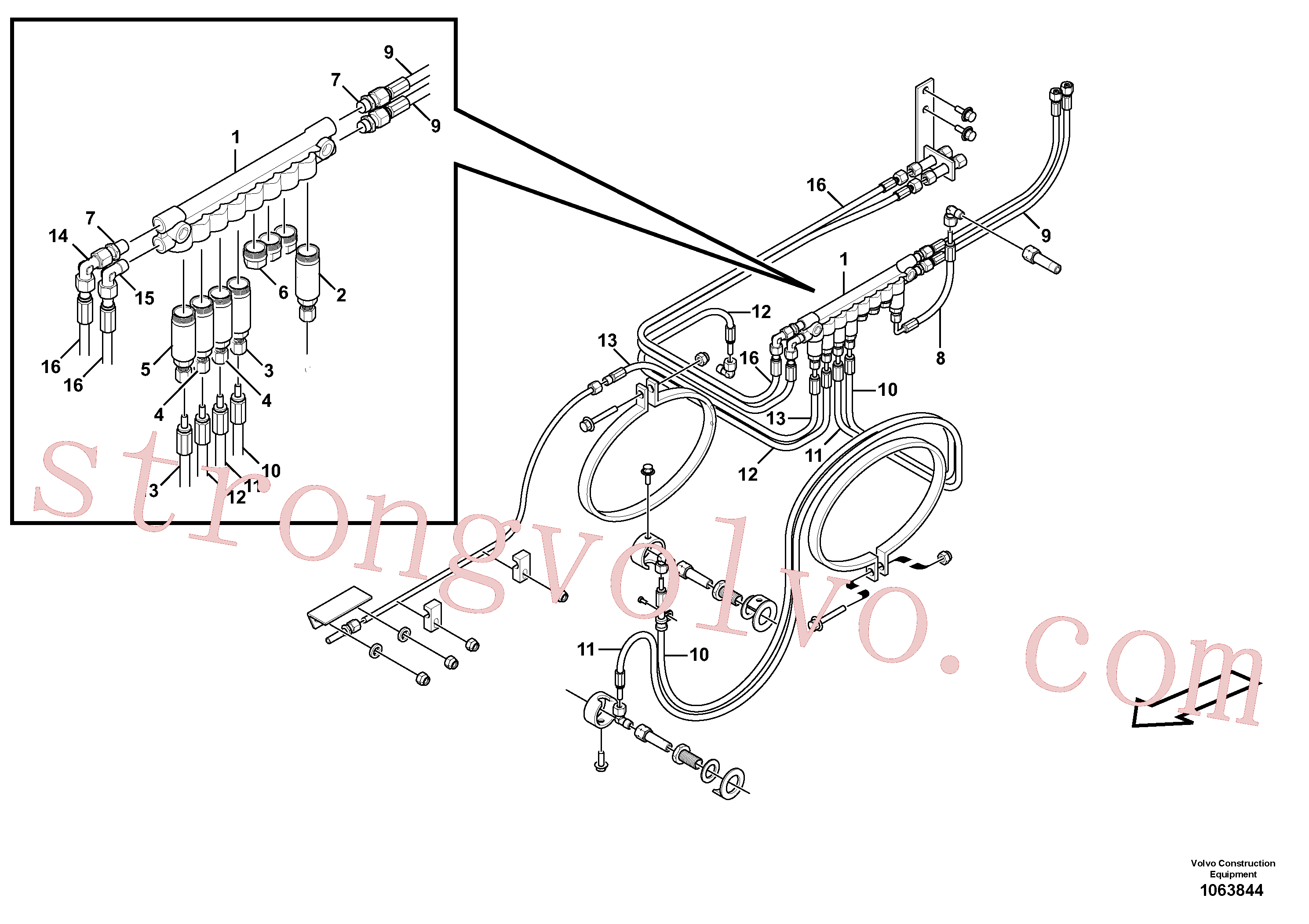 VOE11714218 Volvo Bloco de distribuição, B2(1063844 Montagem)
