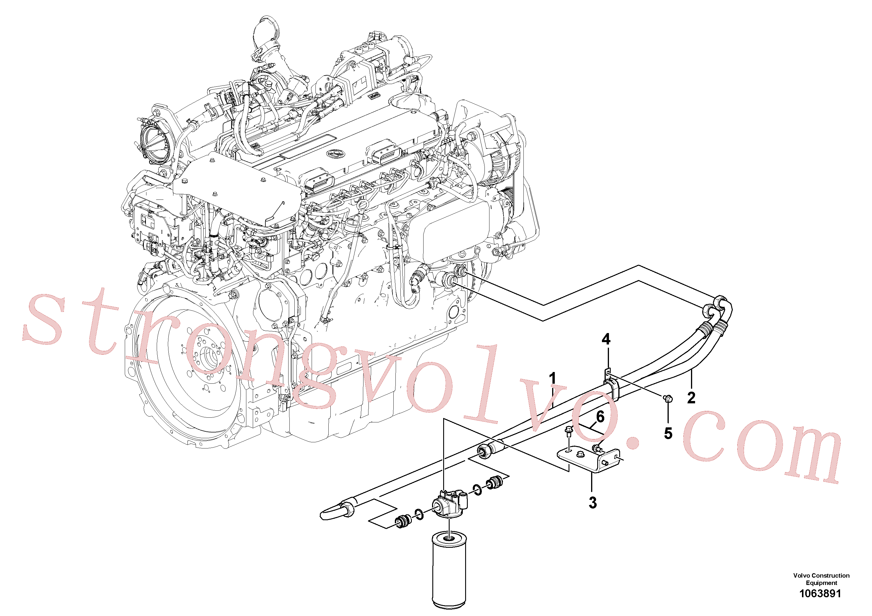 VOE60113092 Volvo Filtro de óleo com acessórios(1063891 Montagem)