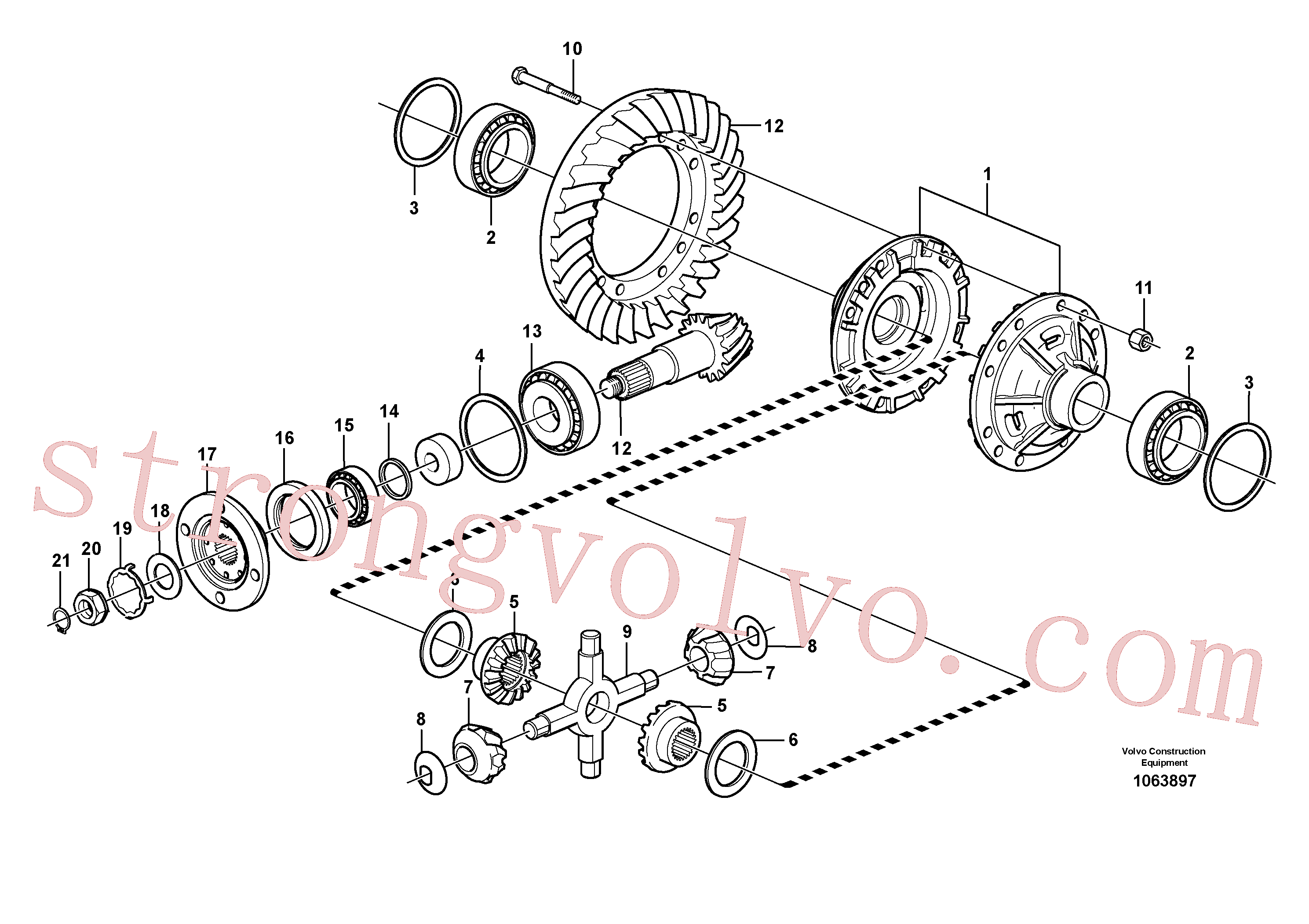 VOE11035920 Volvo Transmissão final, traseira(1063897 Montagem)