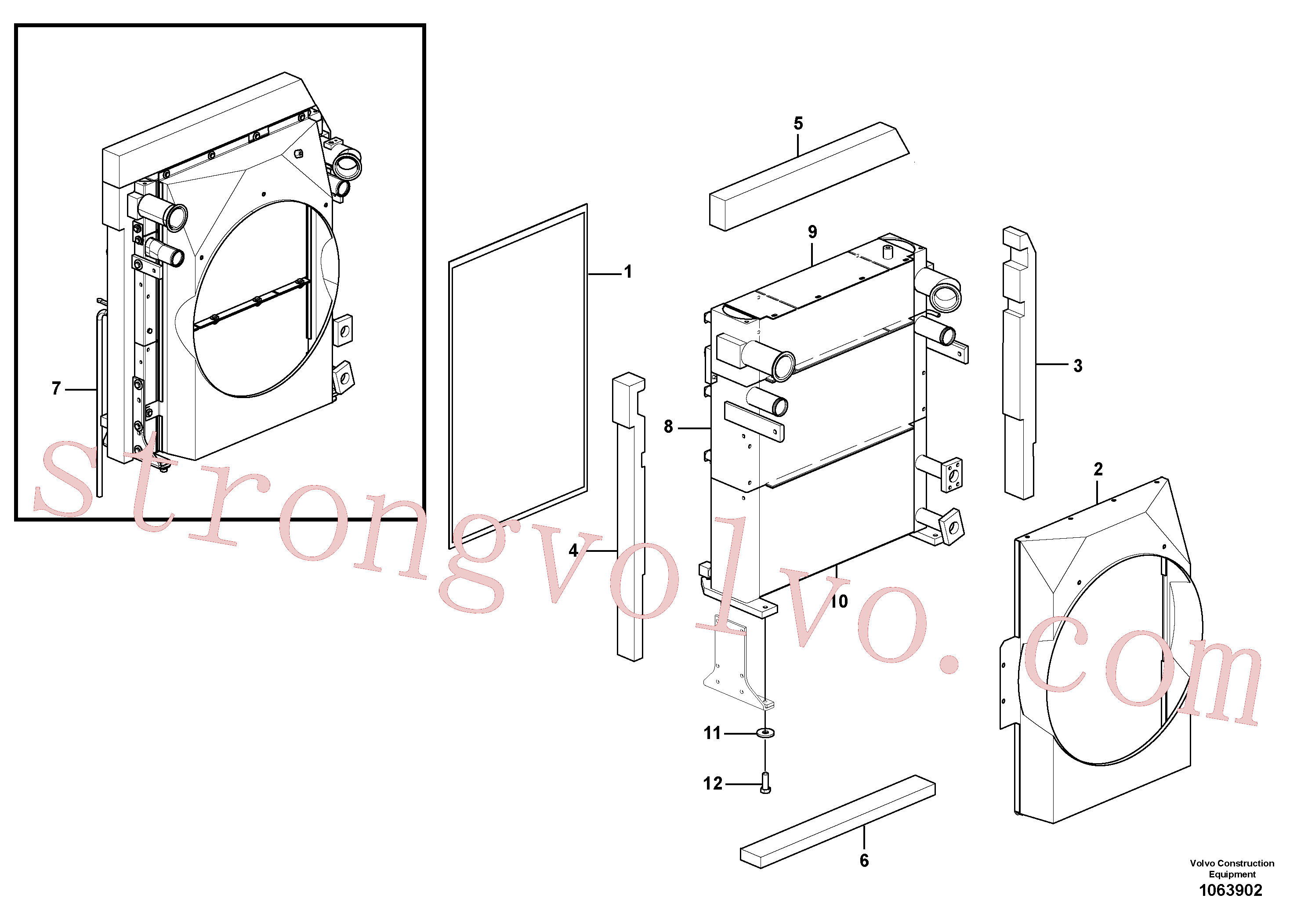 VOE993029 Volvo Radiador(1063902 Montagem)
