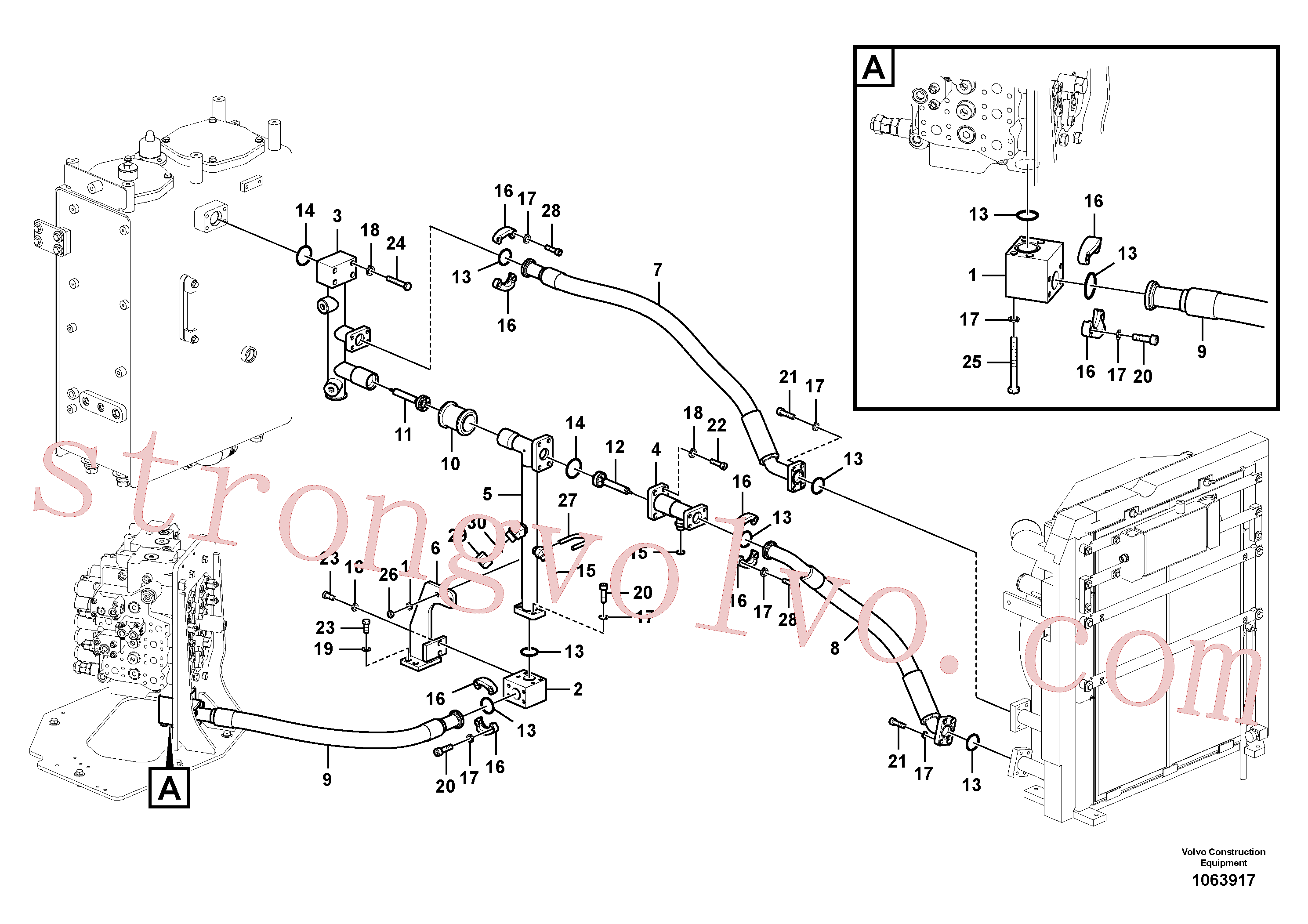 VOE14543991 Volvo Sistema hidráulico, tanque hidráulico para o refrigerador de óleo hidráulico(1063917 Montagem)