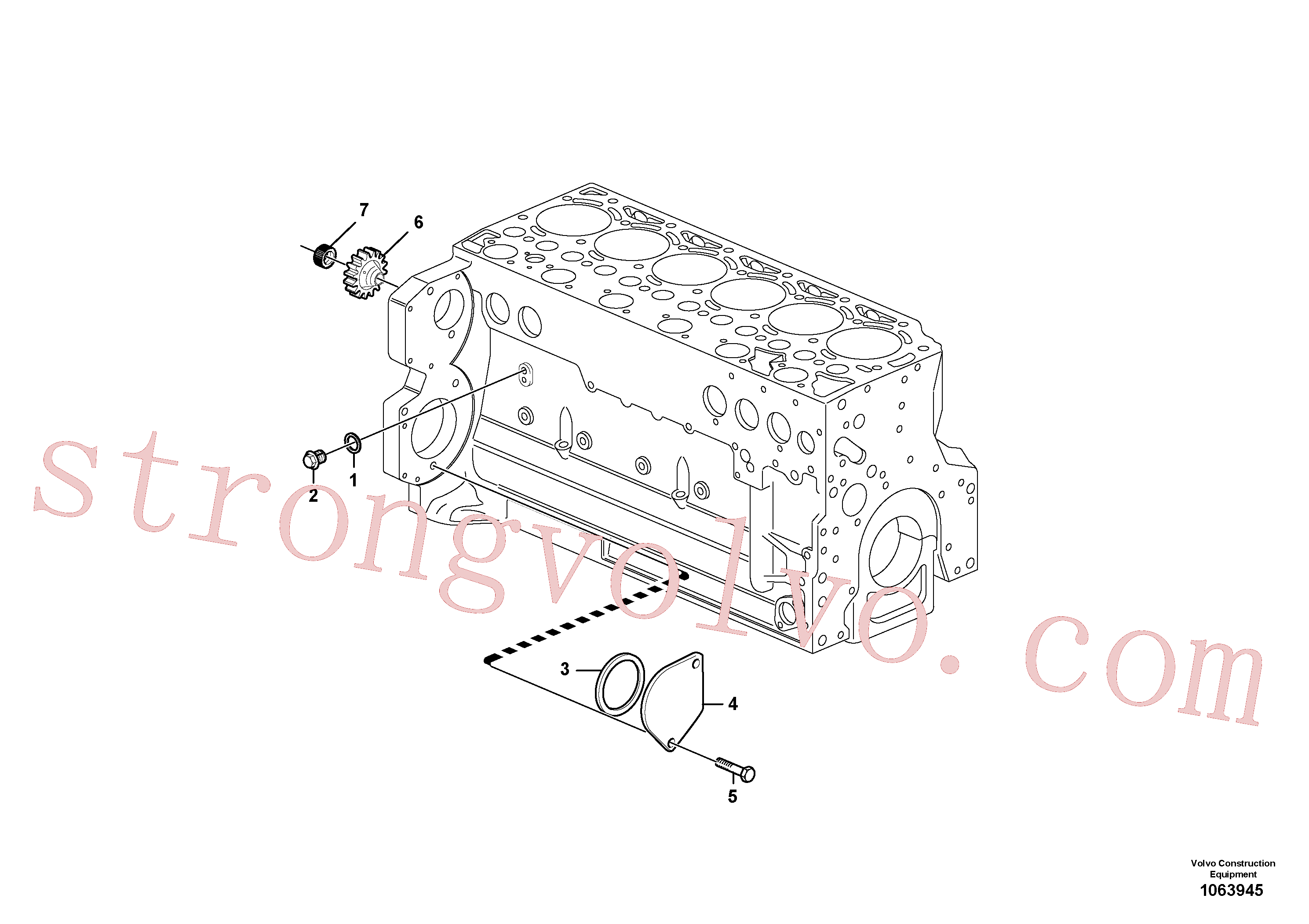 VOE20412359 Volvo Tomada de força do comando da bomba(1063945 Montagem)