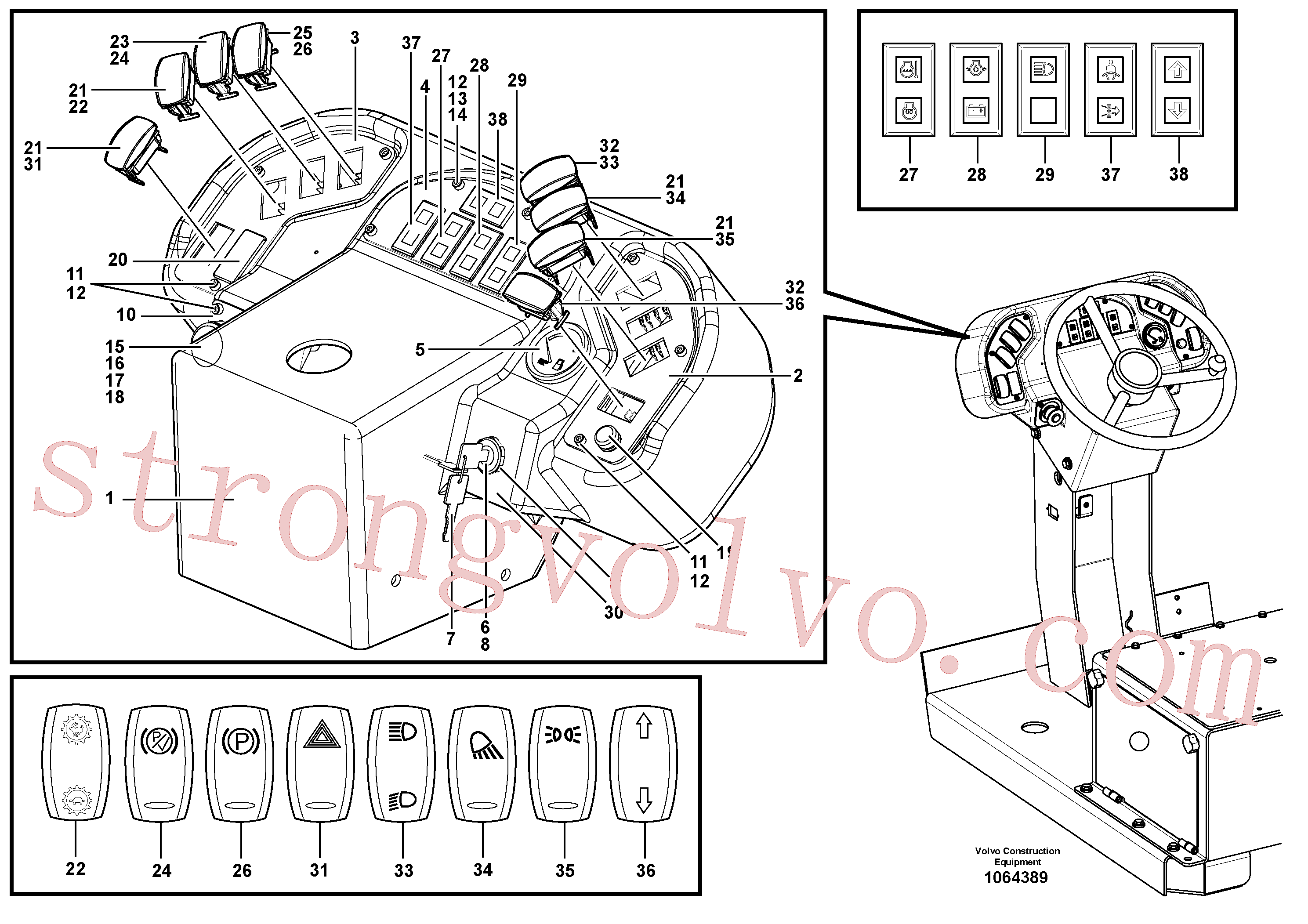 VOE12787620 Volvo Painel de instrumentos(1064389 Montagem)