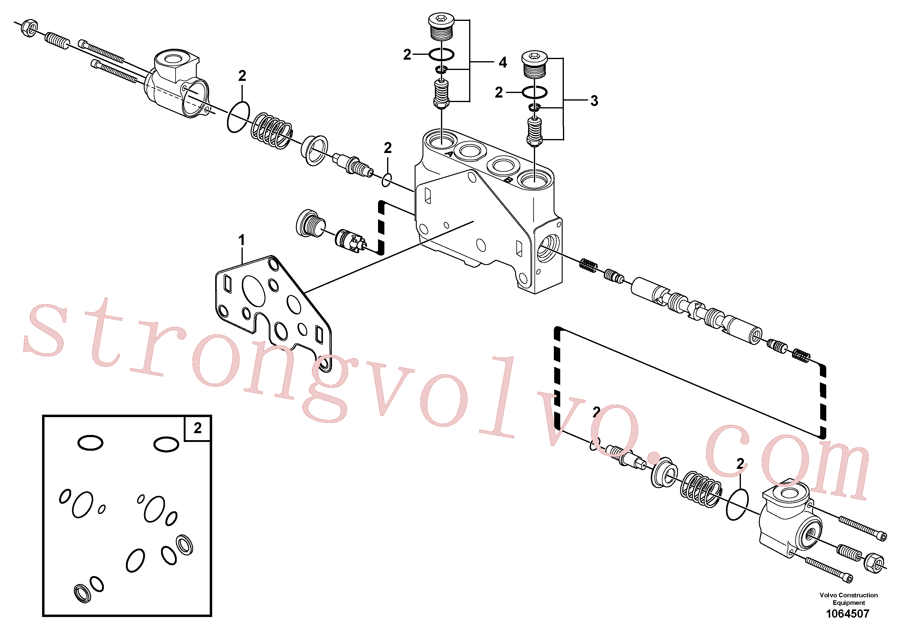 VOE17205593 Volvo Secção da válvula(1064507 Montagem)