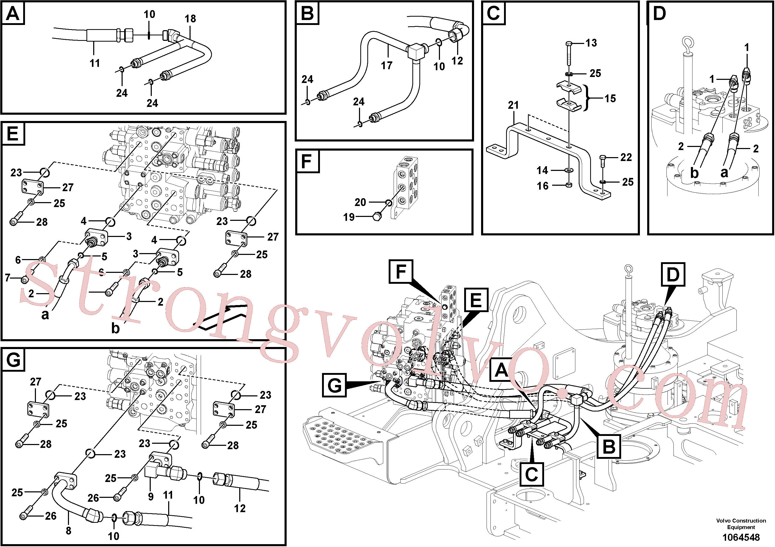 Atacado VOE14542675 Tubo Volvo escavadeira