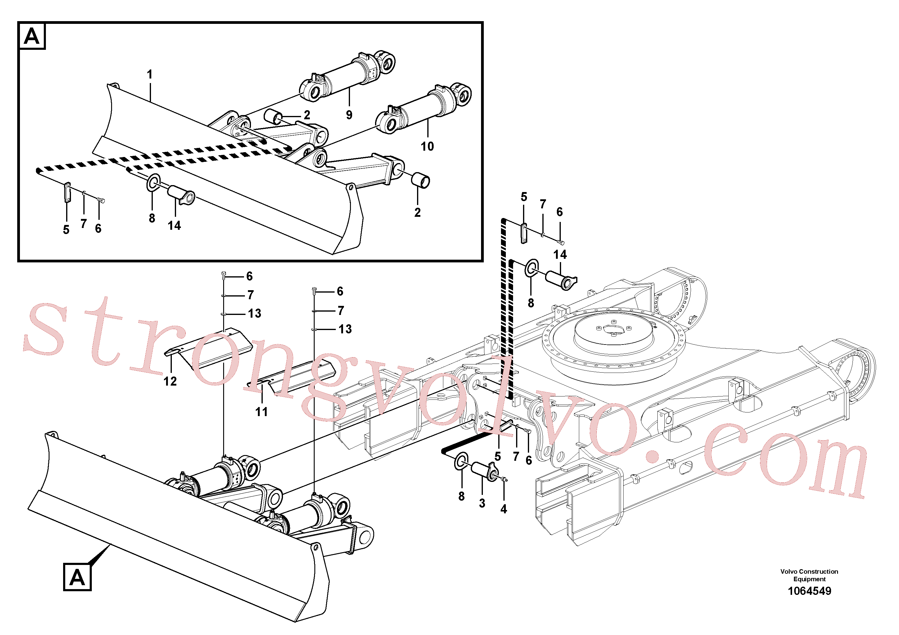 VOE14570547 Volvo Lâmina niveladora(1064549 Montagem)