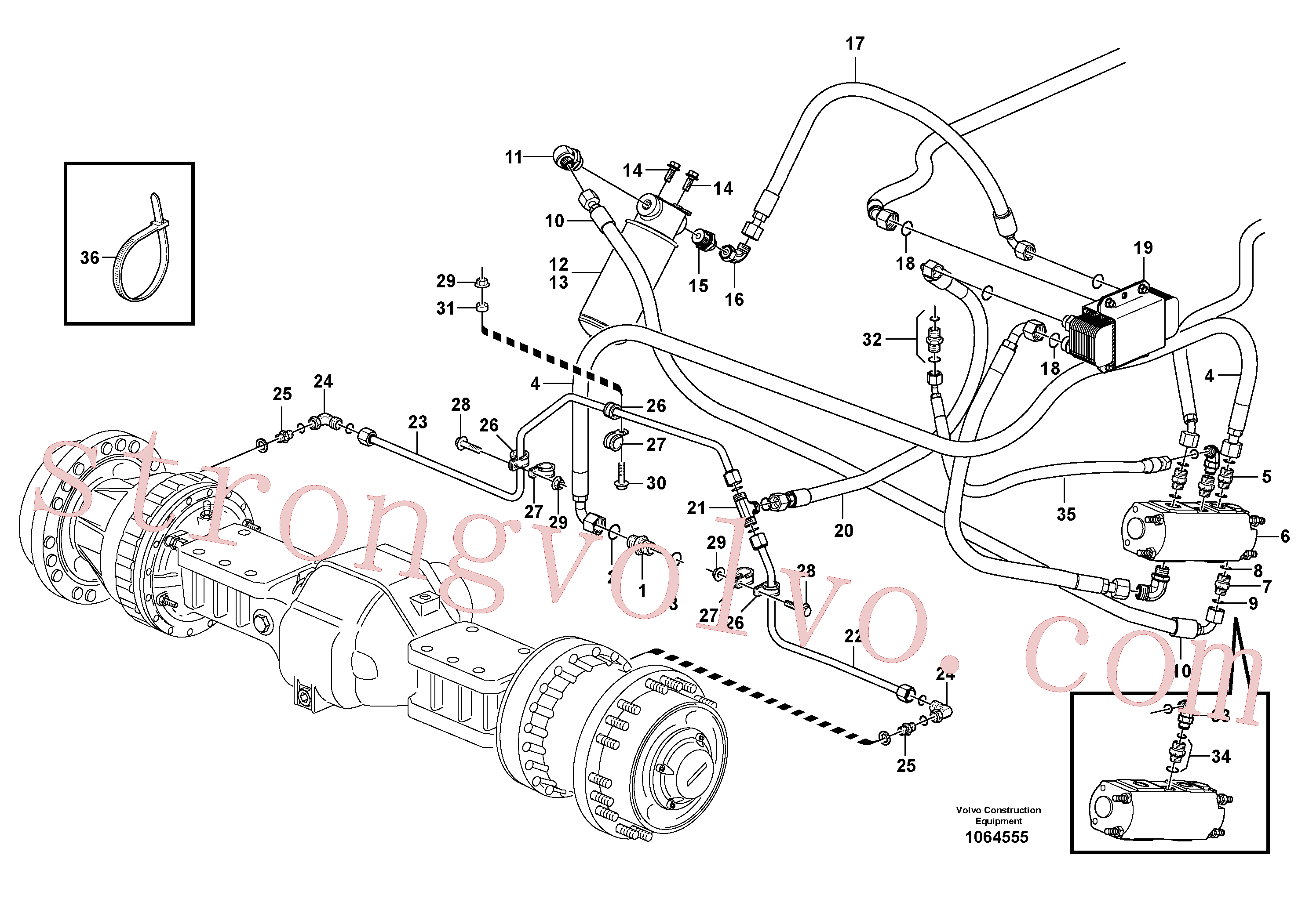 VOE937364 Mangueira completa Volvo escavadeira
